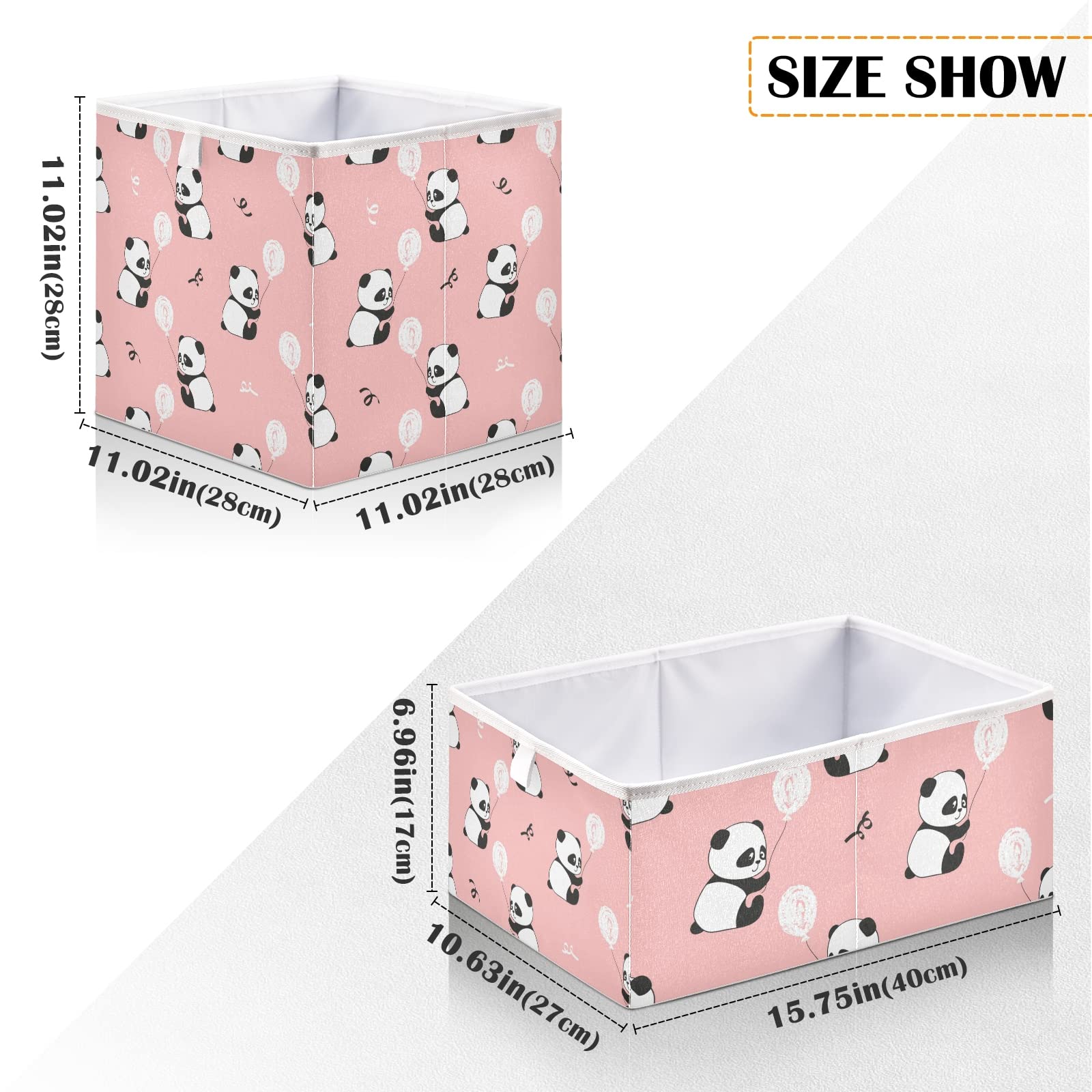 Cute Panda Storage Basket - Collapsible Rectangular Bin for Toys, Towels & Organizing | Perfect for Living Room, Office & Nursery Storage