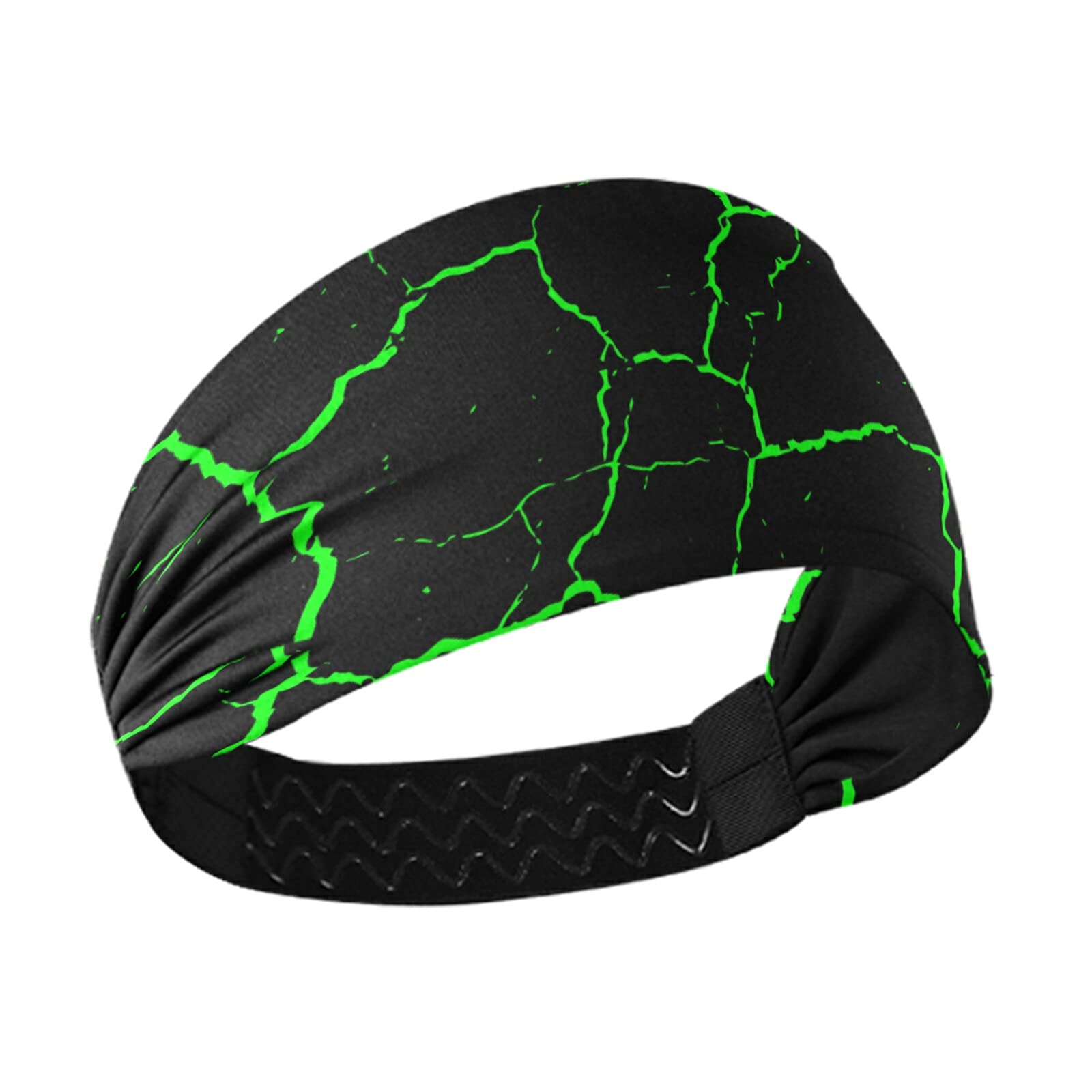 Abstract Green Lightning Headband for Women - Stretchable Yoga Hair Wrap & Sweatband for Fitness, Workouts & Running | Perfect for Yoga, Gym & Outdoor Activities