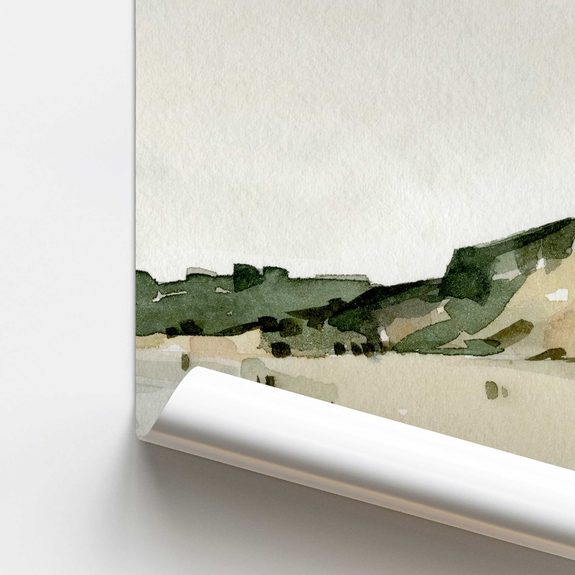 Gentle Waves and Rising Cliffs Wall Art Print - Coastal Beach Decor for Living Room, Bedroom & Office