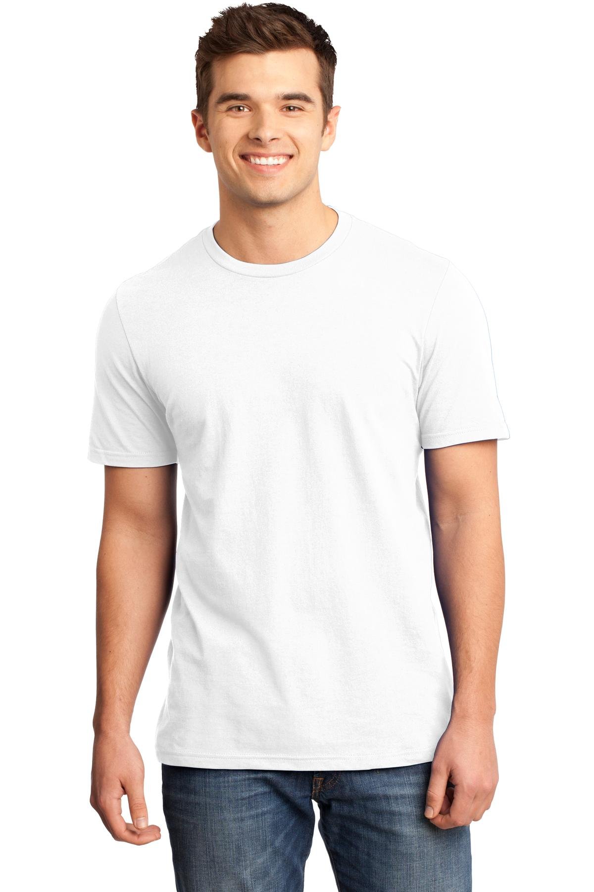 District - Men's Premium Essential T-Shirt DT6000 White | Soft Cotton Crewneck Tee for Casual Wear, Street Style & Everyday Comfort