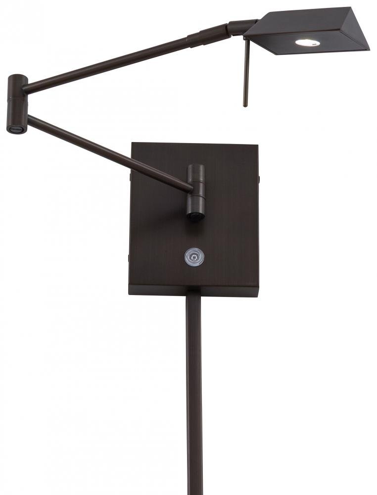 GEORGE KOVACS P4318-647 LED Swing Arm Wall Lamp - 8W Reading Light in Copper Bronze Patina (6.25