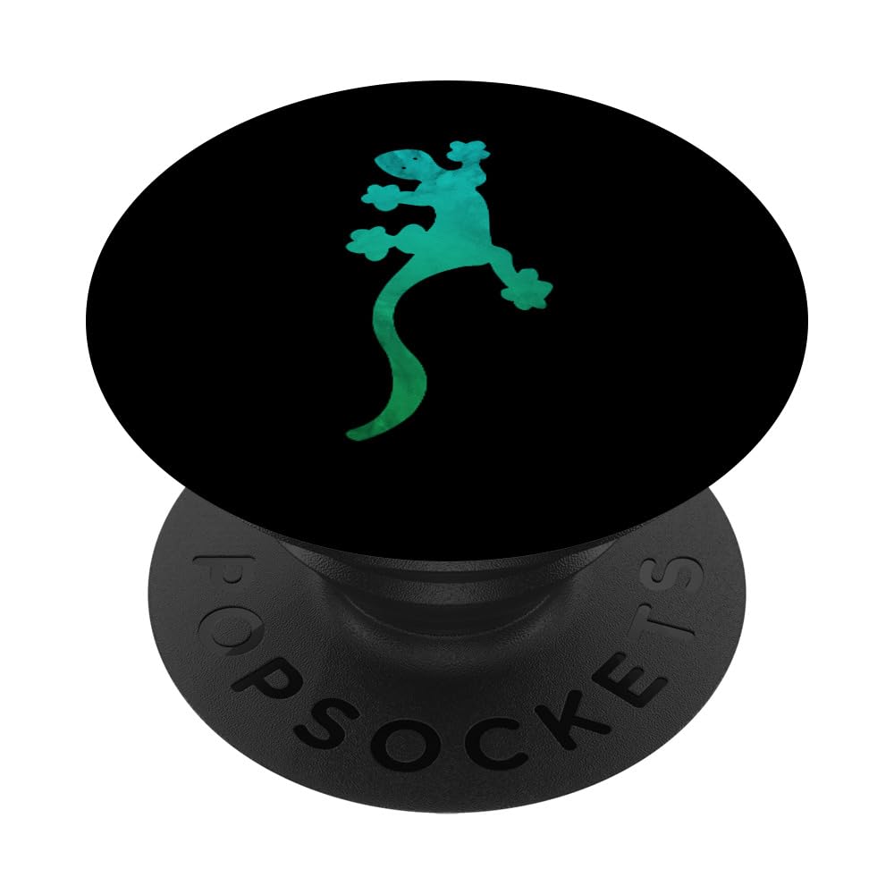 Gekko Gecko Green Animal Watercolor Lizard PopSockets Standard PopGrip - Swappable Phone Grip & Stand for iPhone, Samsung, Smartphones - Perfect for Home, Office, Travel