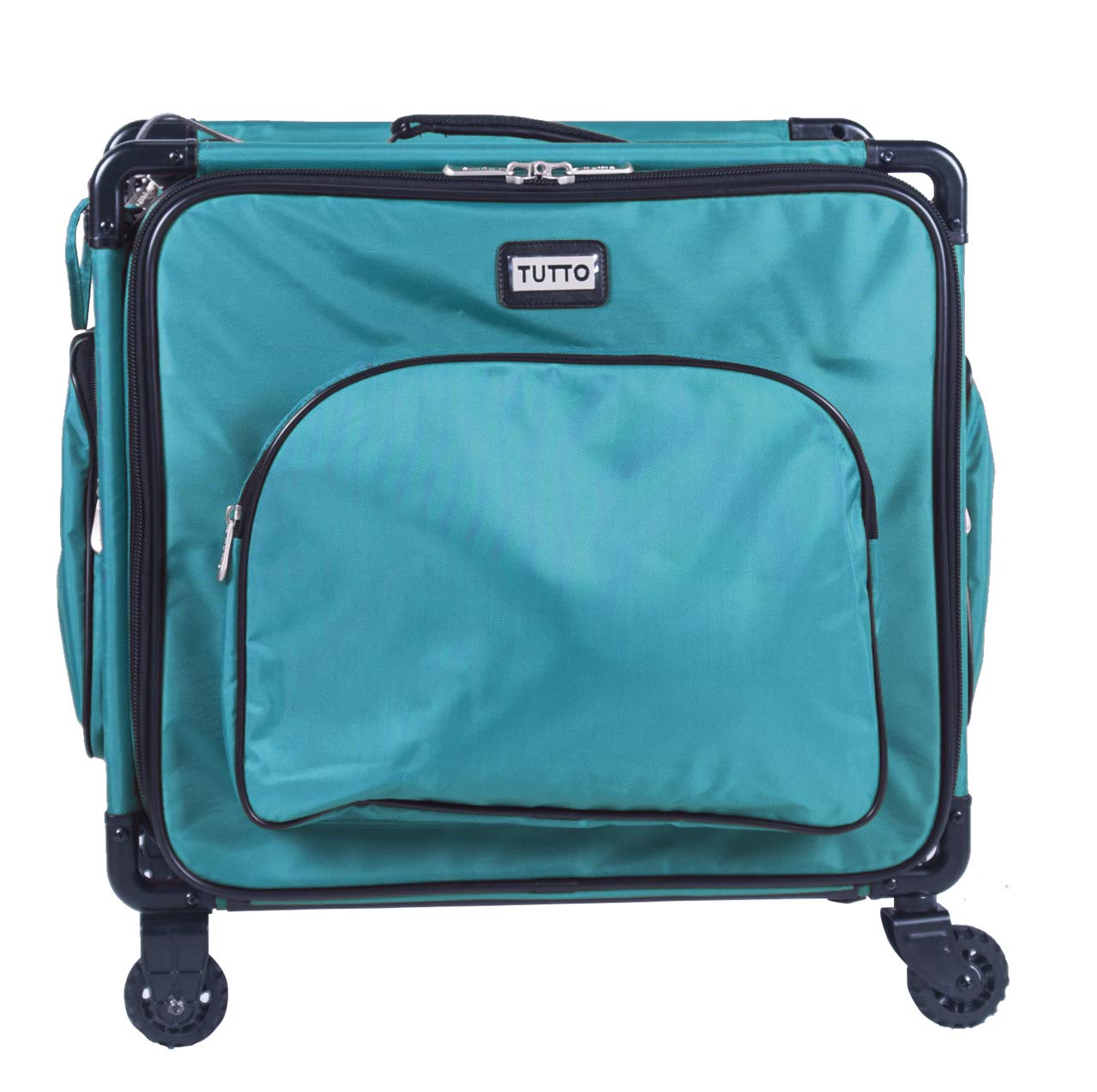 Tutto Serger Tote on Wheels - 17 Inch Rolling Sewing Machine Bag in Turquoise | Perfect for Quilting, Craft Fairs & Sewing Classes