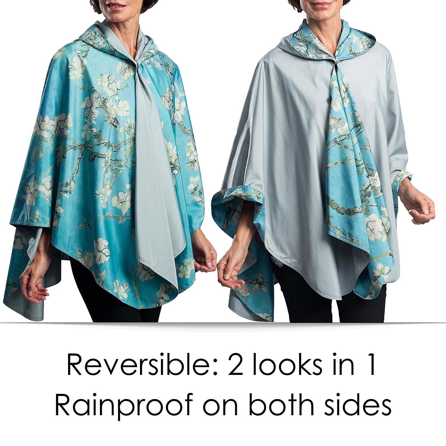 Van Gogh Rain Cape - Waterproof & Lightweight Rain Poncho for Outdoor Activities, Hiking, and Travel