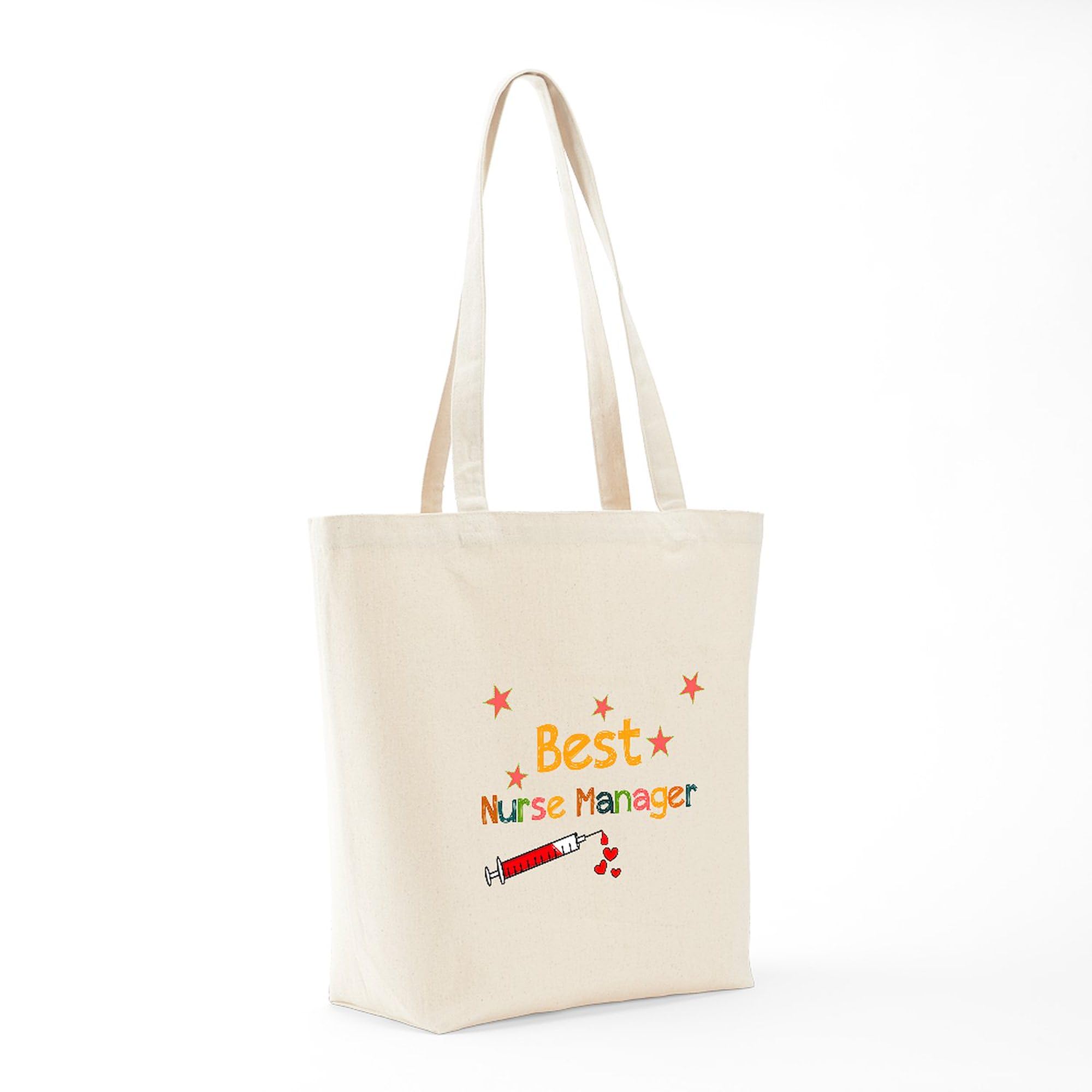 Best Nurse Manager Tote Bag - Natural Canvas Reusable Shopping Bag for Work & Daily Use | Durable & Eco-Friendly Grocery Tote for Nurses, Professionals & Commuters