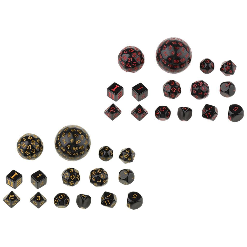 30-Piece Acrylic Polyhedral Dice Set (D4, D5, D7, D8, D10, D12, D16, D20, D24, D30, D60, D100) for D&D, RPG, Board Games, Math Education & Tabletop Gaming - Perfect for Dungeons & Dragons, Pathfinder, Warhammer and Classroom Activities