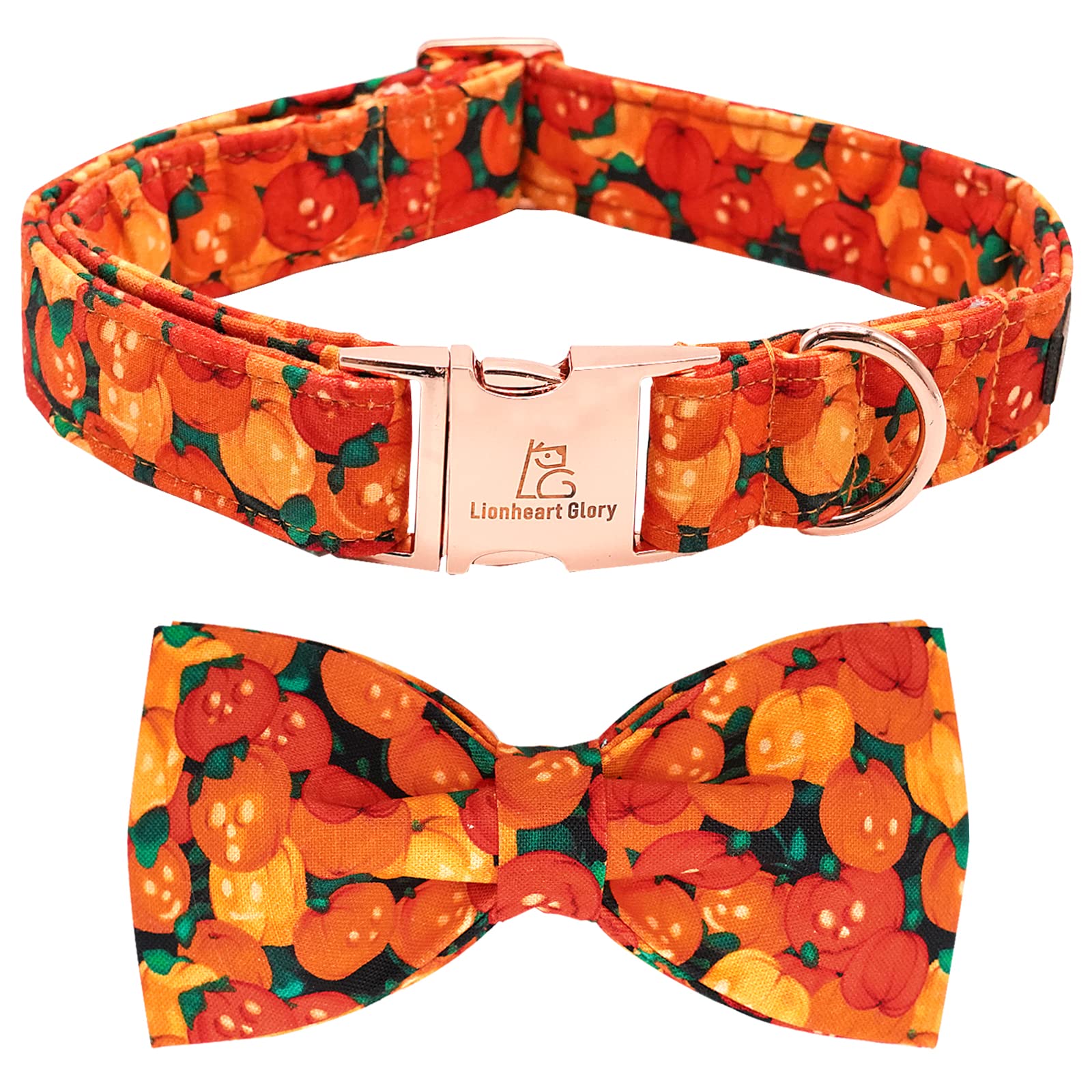 Premium Adjustable Heavy Duty Dog Collar with Bowtie - Lionheart Glory Halloween Pet Collar for Small Dogs | Durable Nylon Puppy Necklace for Daily Walks, Costume Parties & Outdoor Adventures