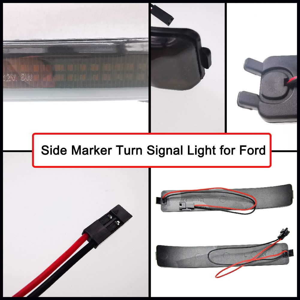 Smoked Lens Amber Full LED Side Mirror Lights Turn Signal Lamp for 2009-2014 Ford F-150 | Upgrade Your Truck's Safety & Style | Perfect for Night Driving & Off-Road Adventures