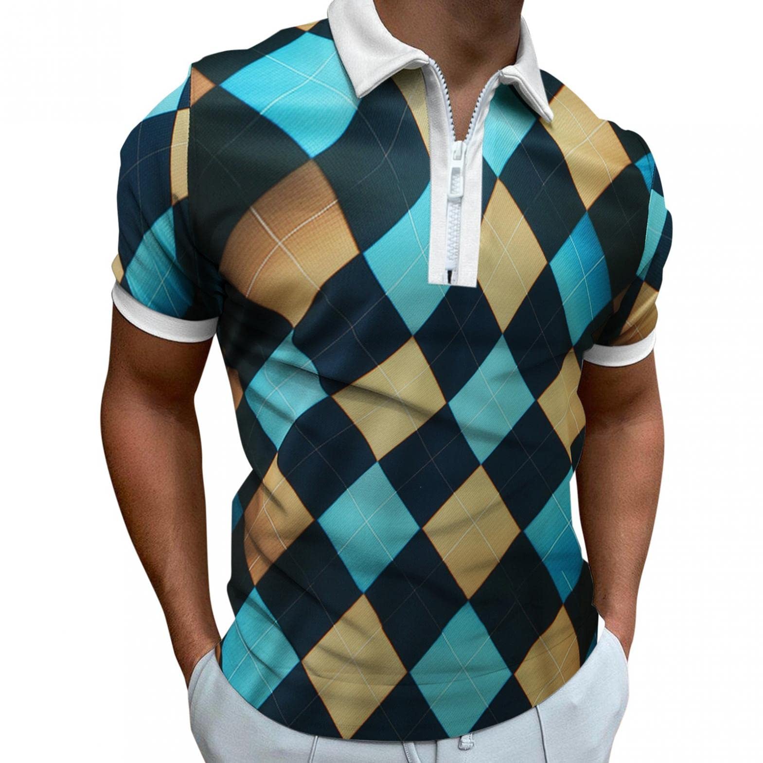 **Men's Golf Shirts - Short Sleeve Athletic Performance Polo Shirts for Golf, Tennis & Summer Sports - Breathable & Comfortable for Outdoor Activities**