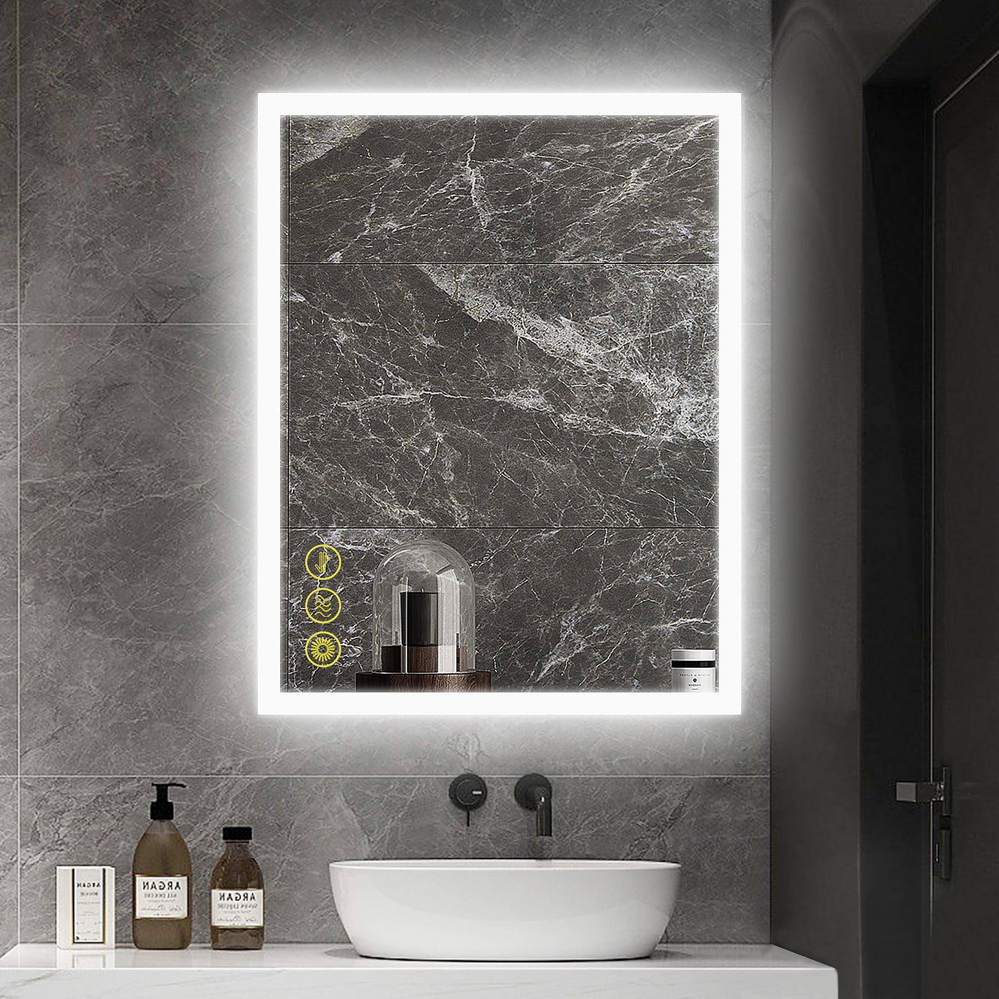 SmartGlow Dimmable LED Frameless Anti-Fog Bathroom Vanity Mirror with Touch Control - Perfect for Makeup, Shaving & Home Decor