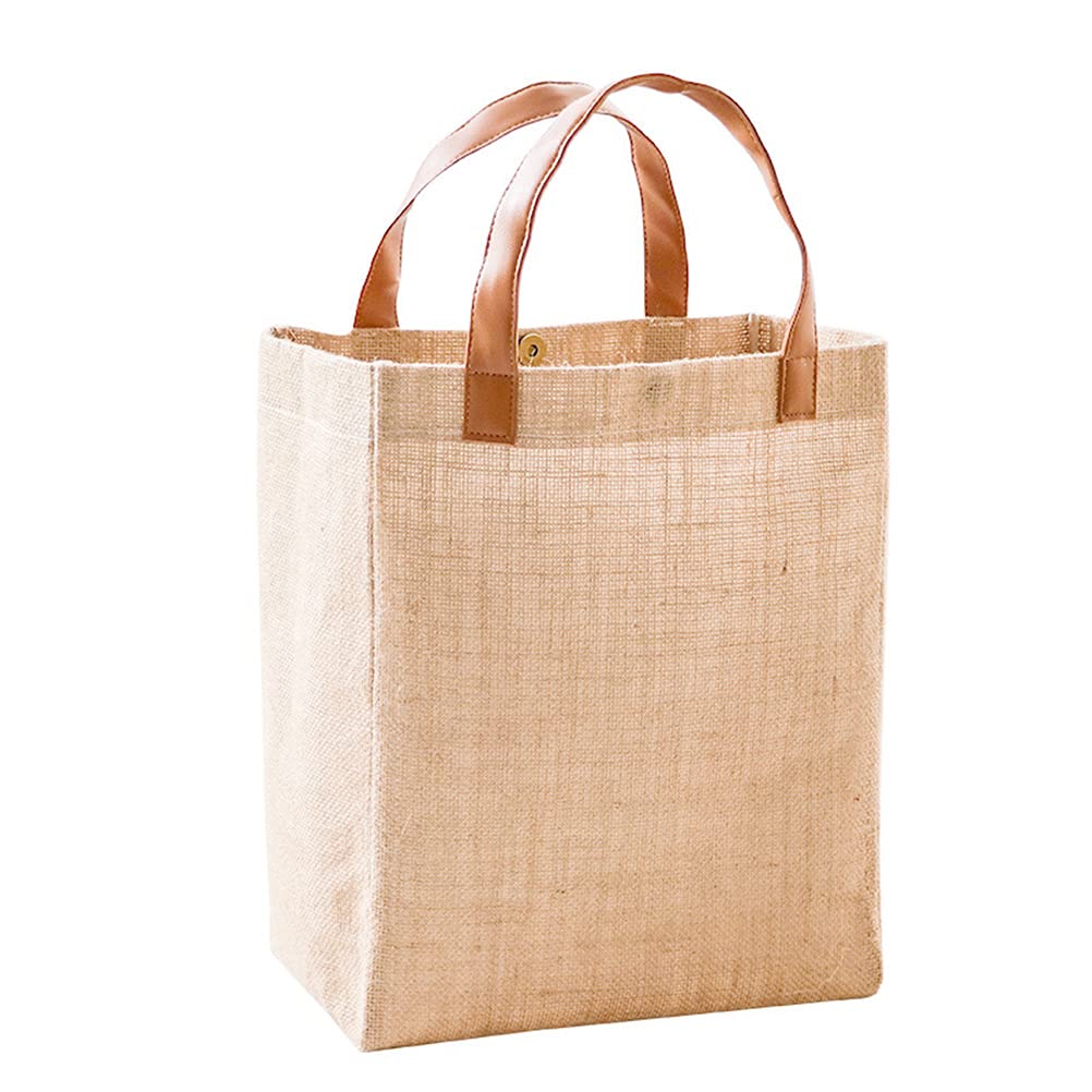 Jojofuny 1pc Eco-Friendly Jute Fashion Shopping Shoulder Bag - Practical Handbag for Women (Yellow) | Perfect for Grocery Shopping, Beach Outings & Daily Use