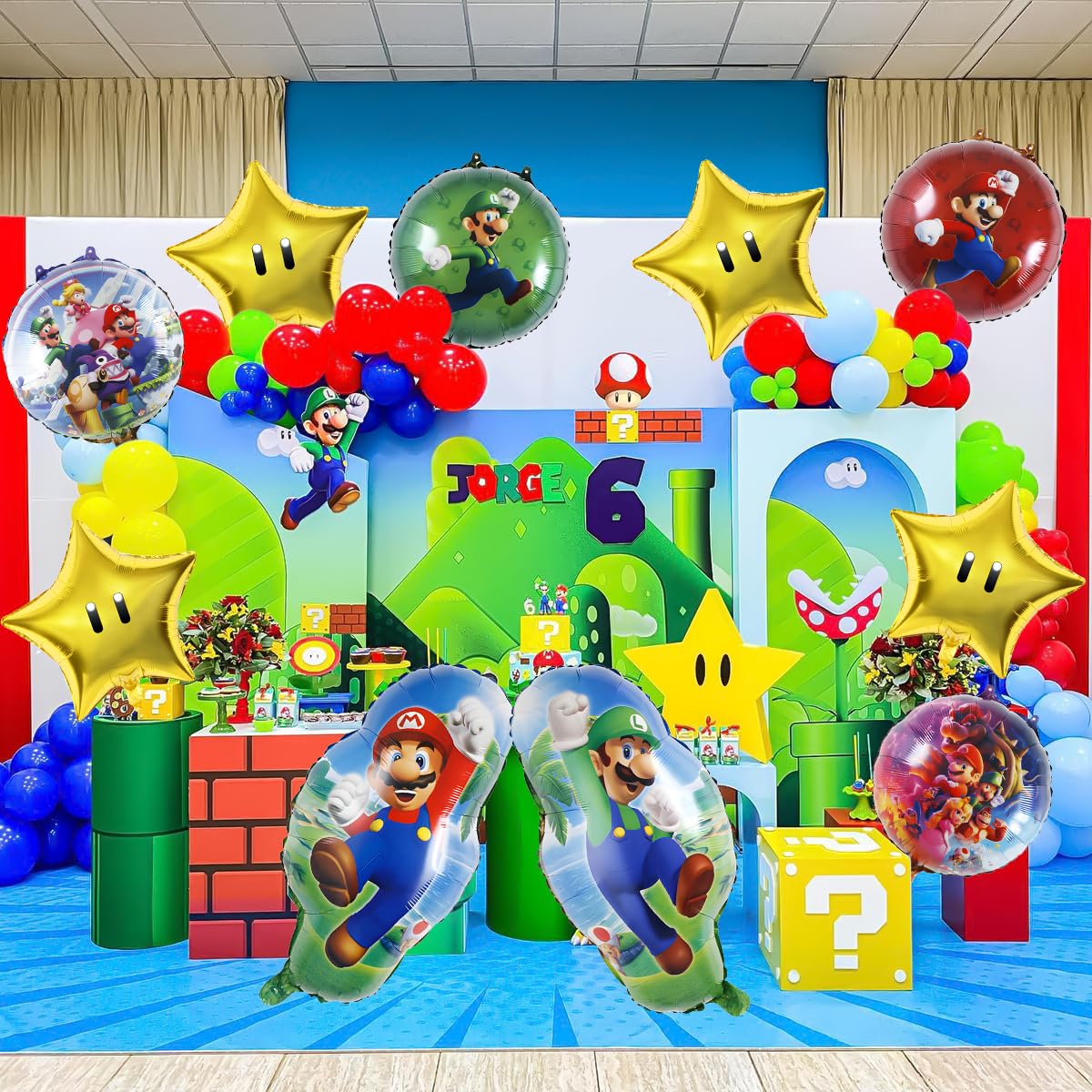 10Pcs Super Mario Foil Balloons - Mario Birthday Party Decorations Supplies (Pack of 10) for Birthday Parties, Baby Showers & Game Themed Events