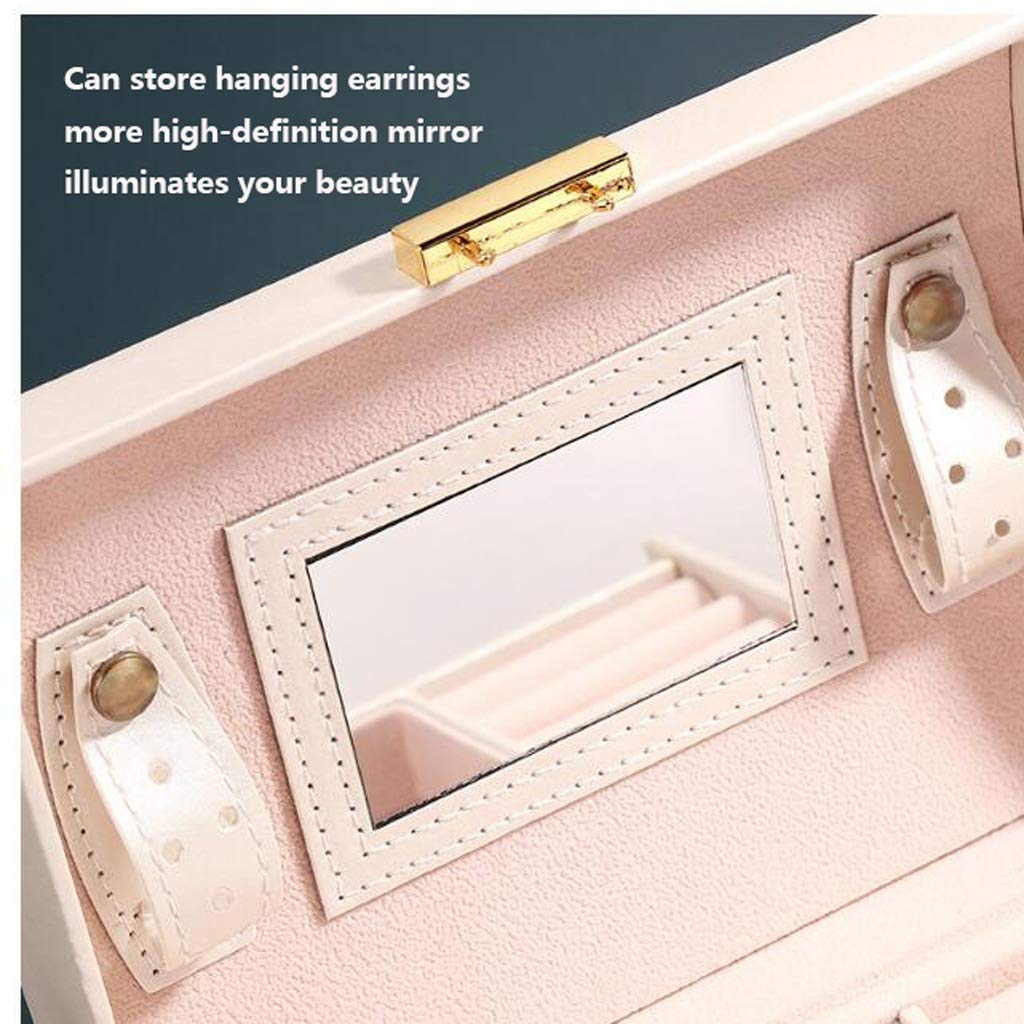 Elegant Leather Jewelry Box with Lock - Portable Travel Jewelry Organizer for Earrings, Rings, Necklaces & Bracelets - Perfect Gift for Women & Girls (Black) - Ideal for Home Storage, Travel & Gift Giving