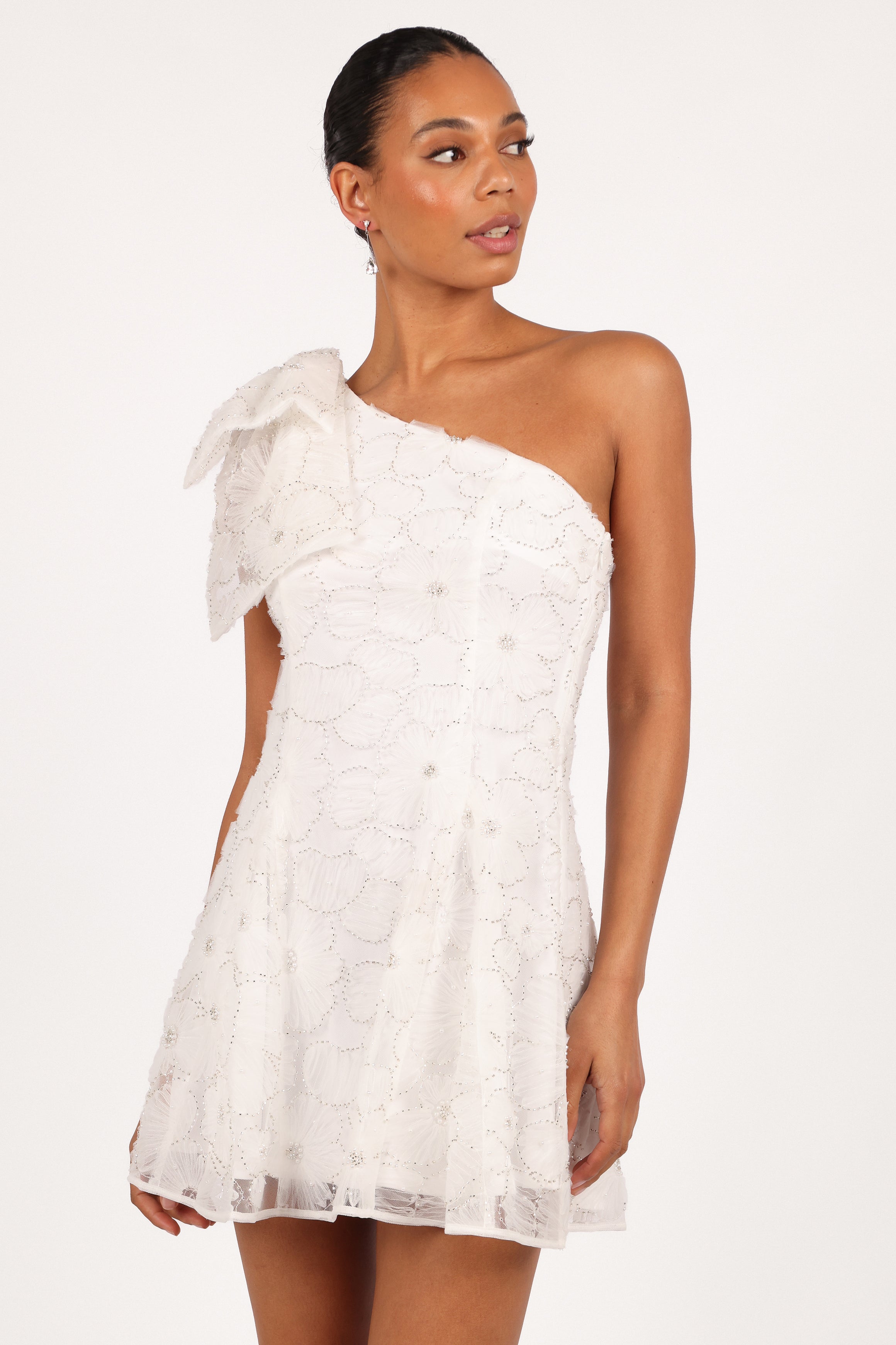 Ashly Off Shoulder Mini Dress - White | Flirty Summer Dress for Beach, Date Night & Party | Women's Fashion