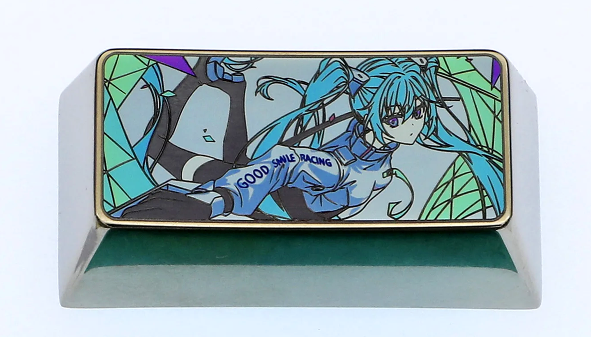 Hatsune Miku 2U Backspace Keycap - Titanium Alloy Custom Mechanical Keyboard Keycap with Anime Character Design for Gaming & Typing Enthusiasts