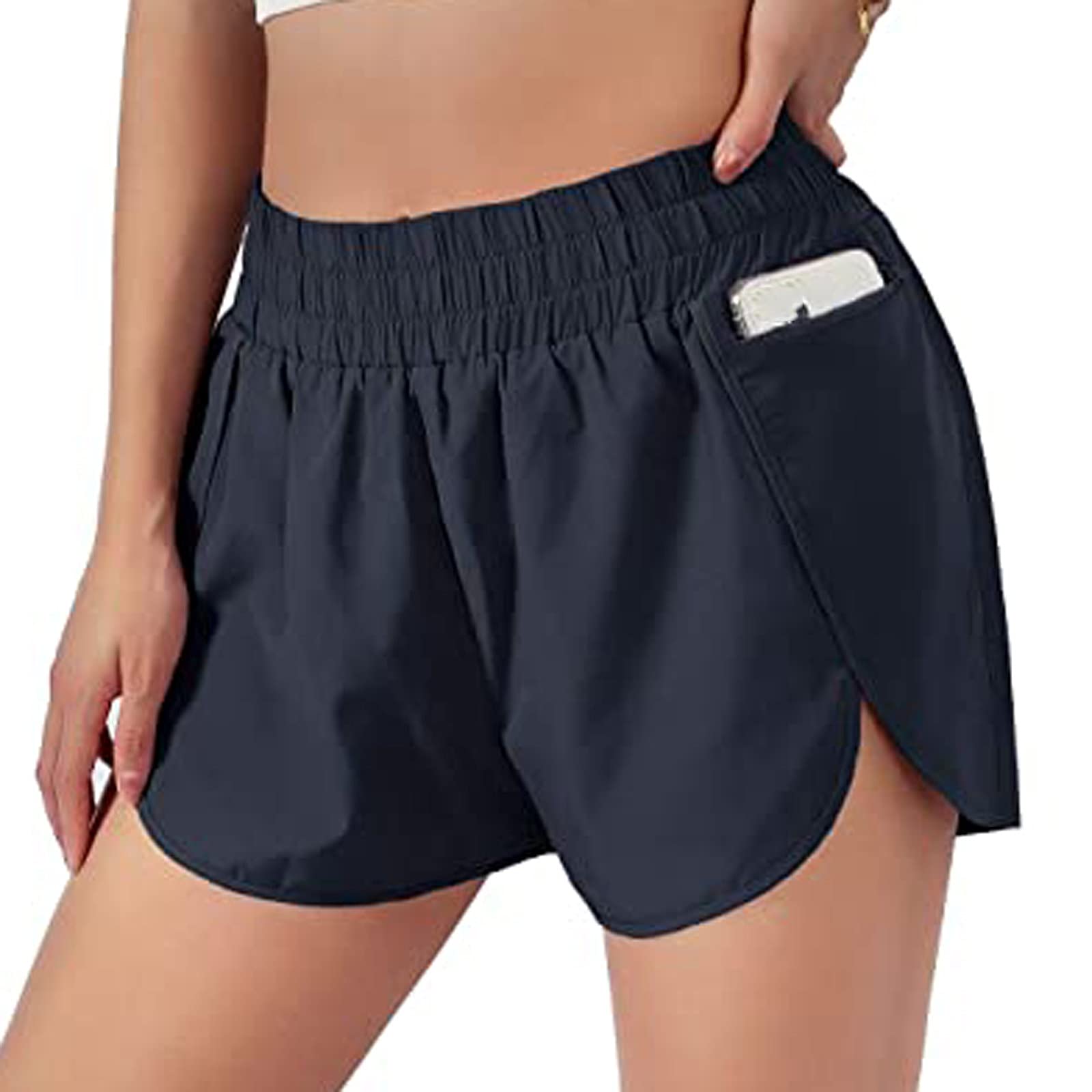 Women's High Waist Biker Shorts - Yoga, Workout, Running Shorts with Side Pockets - Perfect for Gym, Cycling & Lounge Wear