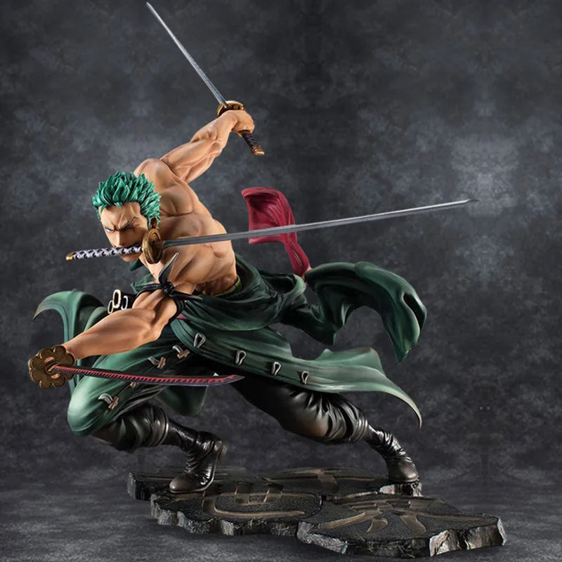 One Piece Roronoa Zoro 3 Sword Style Anime Action Figure Collectible - Perfect for Anime Fans, Display Shelf & Gift for Anime Lovers