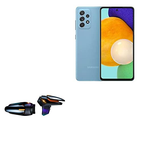 BoxWave Gaming Trigger Buttons for Samsung Galaxy A52 - Touchscreen QuickTrigger Auto, Autofire Mobile FPS Controller - Jet Black - Perfect for PUBG, Call of Duty Mobile & Fortnite Gaming