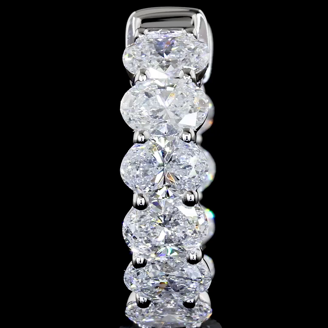 2.04 Carat Lab-Grown Oval E VS Diamond 14K White Gold Huggie Earrings for Women - Perfect for Weddings, Parties & Everyday Elegance