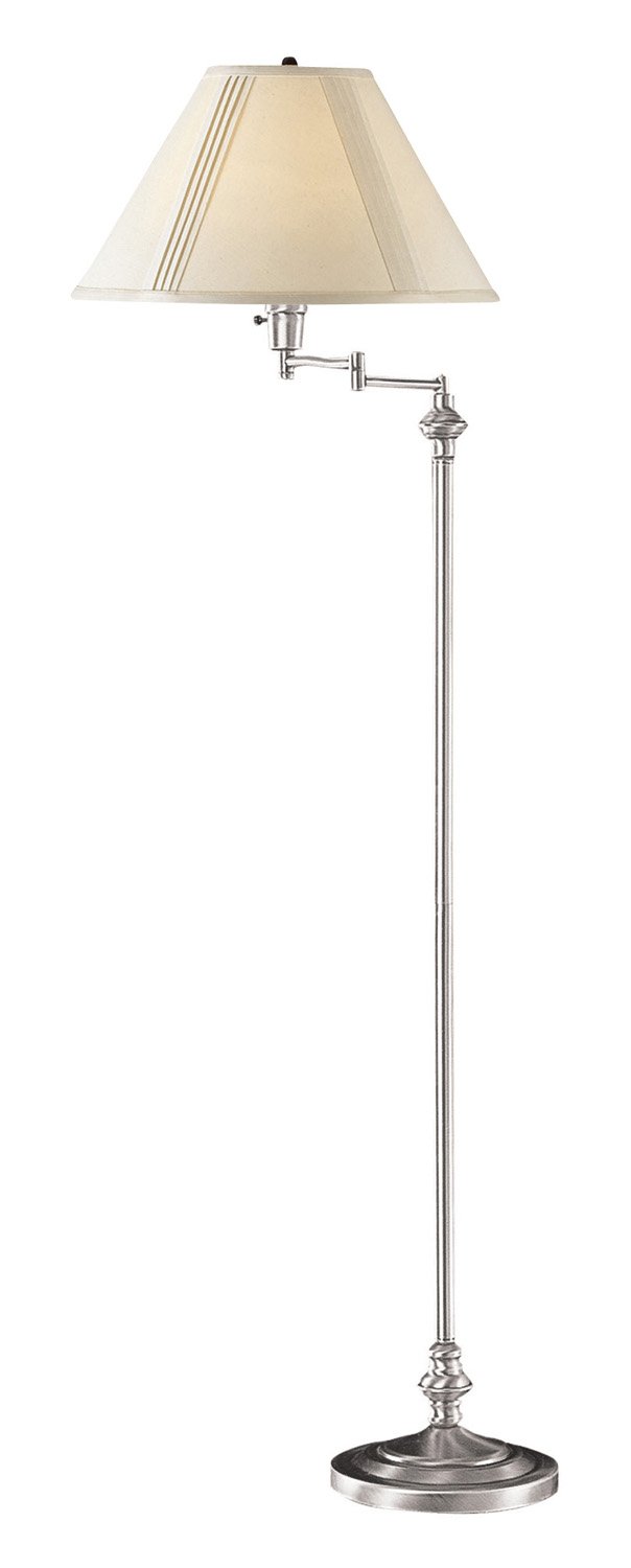Cal Lighting BO-314-BS Traditional One Floor Lamp - Silver Finish, Classic Home Lighting Accessory for Living Room, Bedroom, or Office Decor