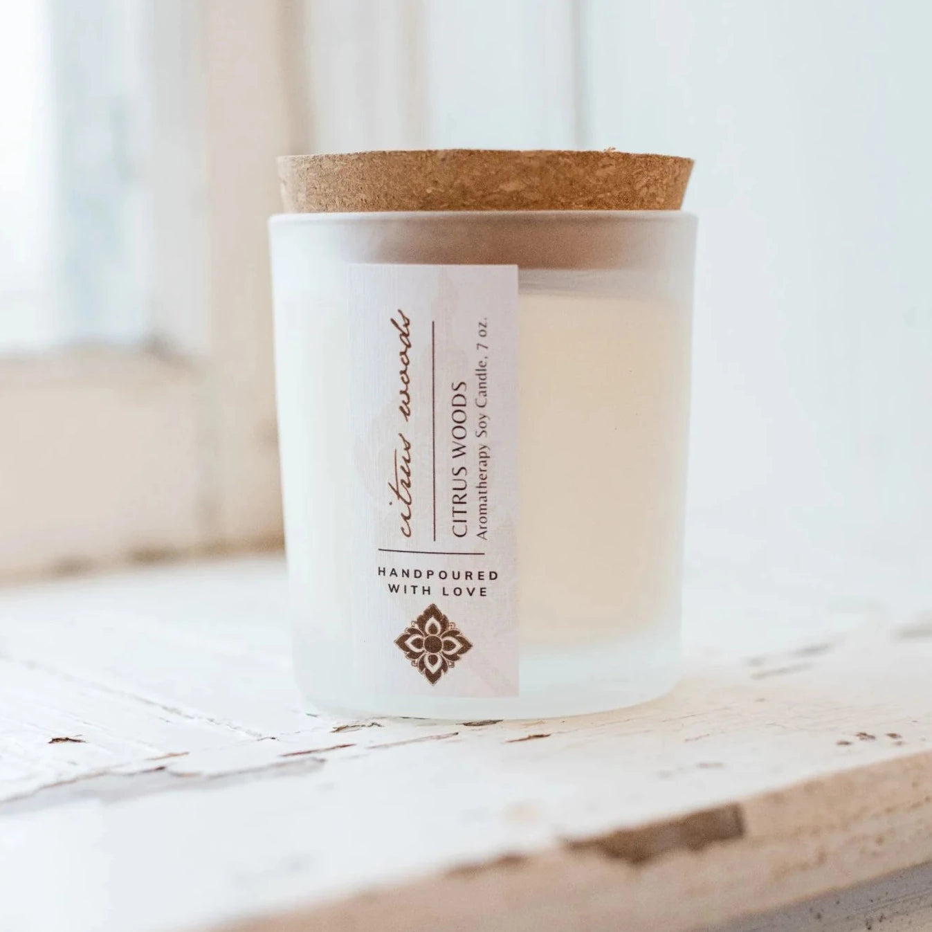 Citrus Woods Soy Aromatherapy Candle - Natural Essential Oil Scented Candle for Relaxation, Stress Relief & Home Decor | Perfect for Yoga, Meditation & Romantic Ambiance