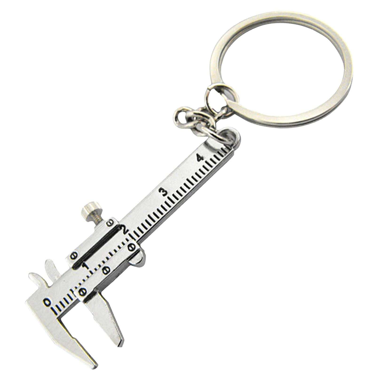 Universal Mini Keychain Ruler - Portable Metal Keyring with Movable Chain & Caliper Tool for DIY, Measuring, and Everyday Use
