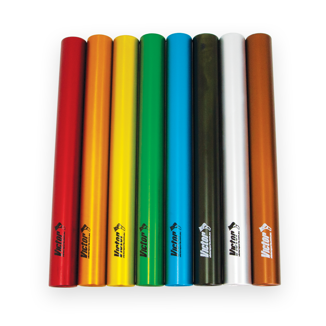 Victor Aluminum Relay Baton Set - Track & Field Competition Batons for Sprint Races, Sports Day Events & School Athletics - Lightweight & Durable for Kids & Adults