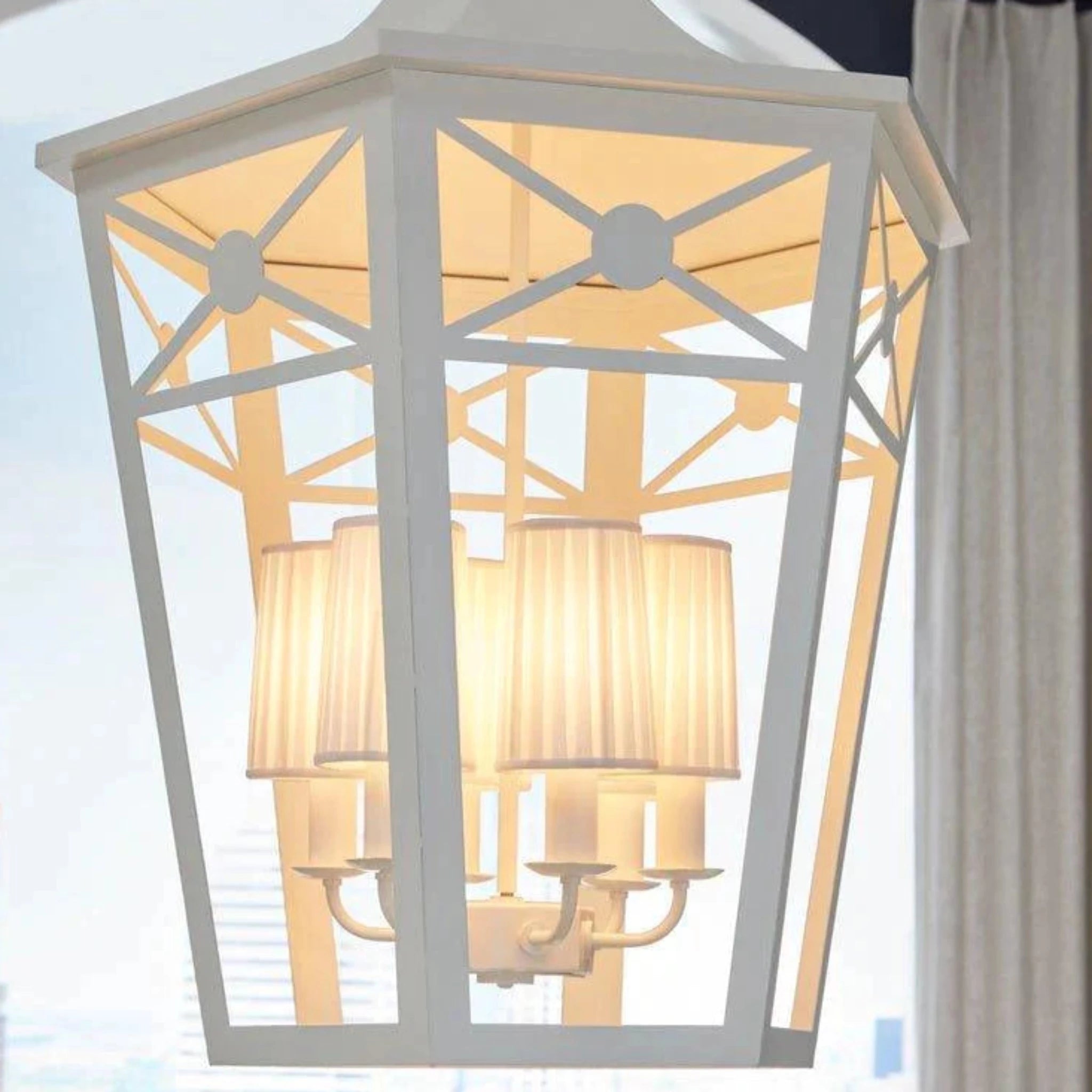 6-Light European Church Style Outdoor Wall Lantern - Elegant Wrought Iron Lattice Design for Porch, Garden, and Patio Lighting