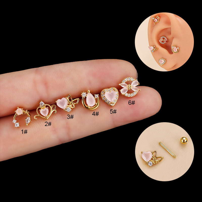 20G Surgical Steel Cartilage Earrings - Fairy & Heart Stud Earrings for Women | Hypoallergenic Body Jewelry | Perfect for Daily Wear, Parties & Gifts (HSPJ814)
