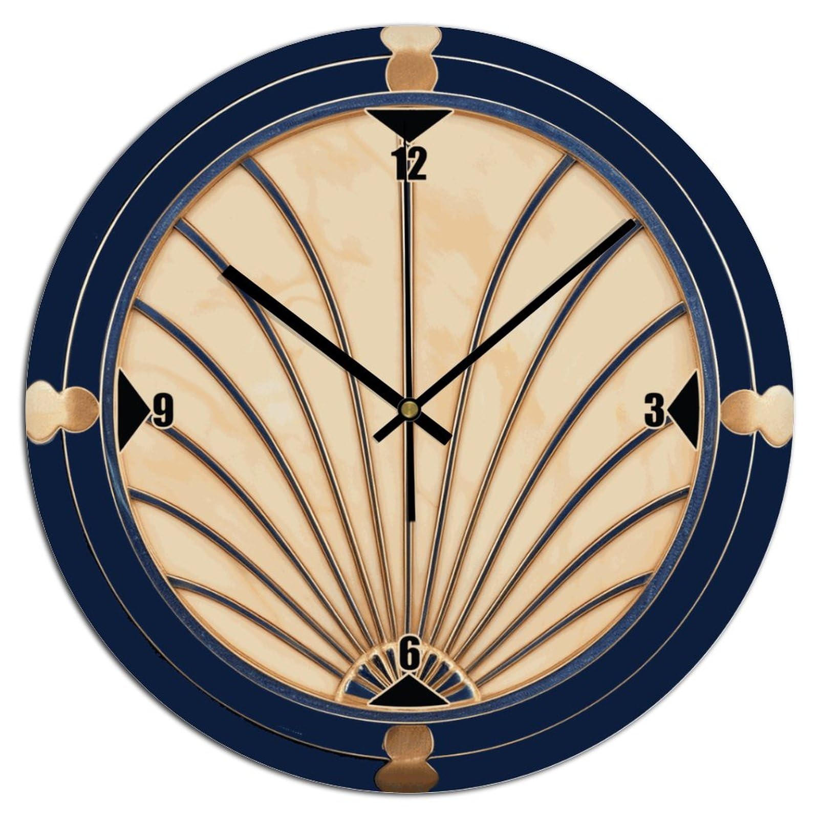 Vintage Wooden Round Wall Clock - 10 Inch Silent Decorative Clock for Bedroom, Living Room, Office | Classic Art Decor Style Large Hanging Clock for Home & Wall Decor