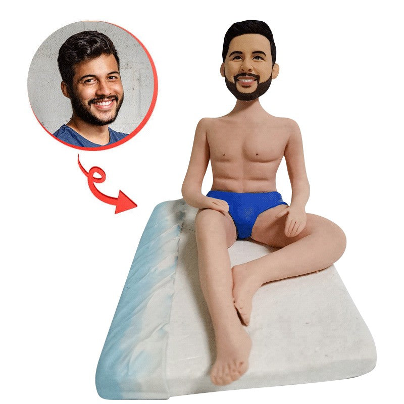 Custom Personalized Hawaii Beach Male Bobblehead Figurine - Unique Gift for Men, Birthday, Anniversary - Perfect for Beach Lovers, Office Desk Decor, Travel Souvenir