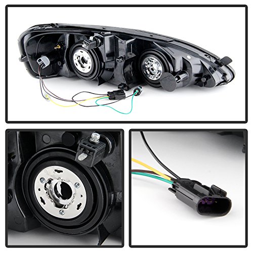 Xtune Pontiac Grand Prix Black Crystal Smoke Headlights - High Performance LED Replacement for Night Driving & Custom Car Upgrades