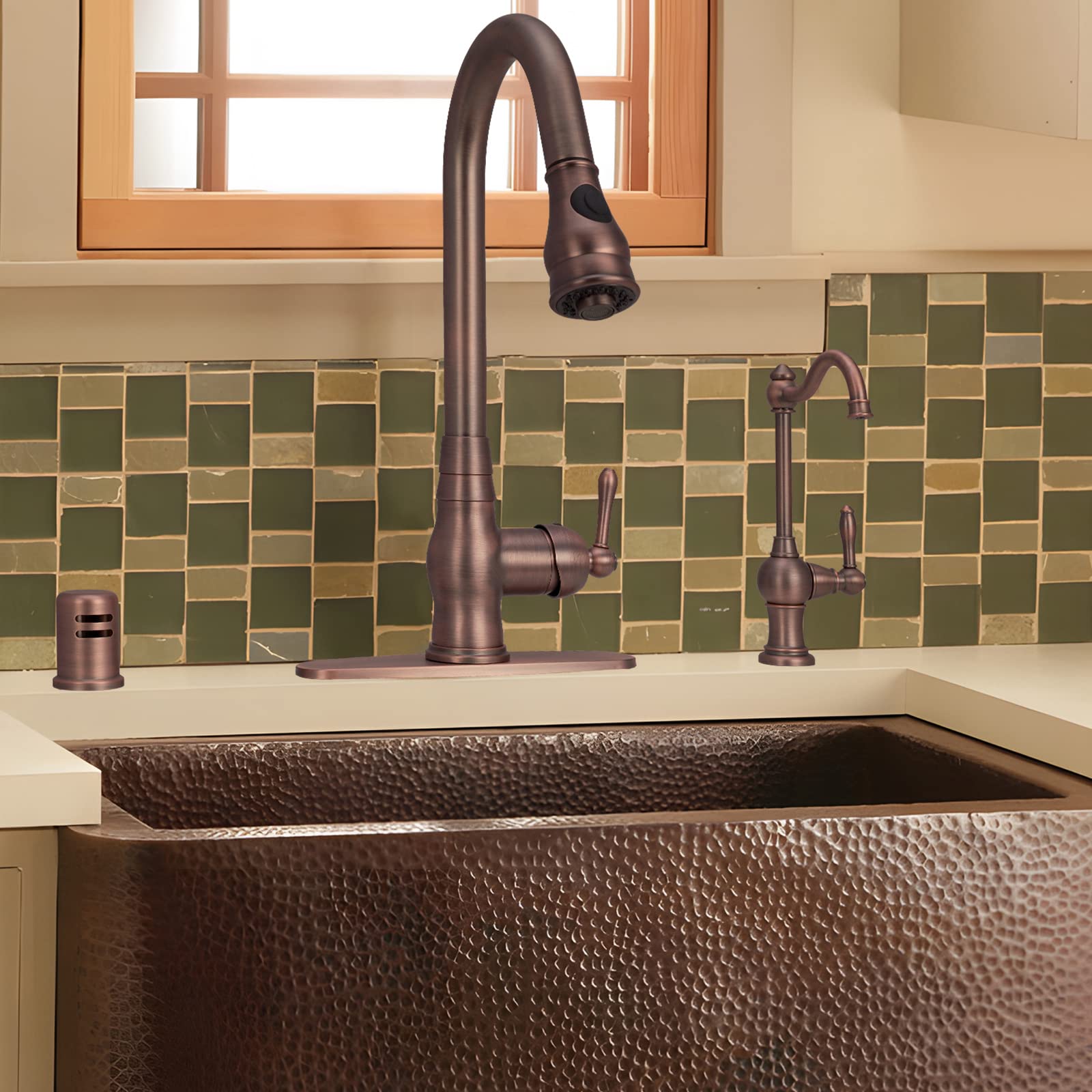 Akicon One-Handle Drinking Water Filter Faucet Purifier, Cold Water (American Bronze) for Kitchen and Home Use