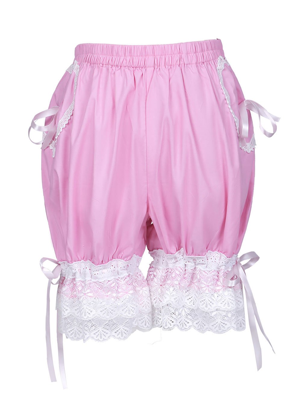 Cute Cotton Candy Pink Lolita Style Pumpkin Shorts for Women - Vintage Bloomers for Cosplay, Tea Parties & Kawaii Fashion