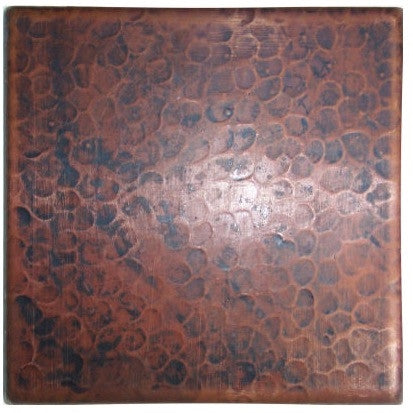4x4 Copper Hammered Tile - Handcrafted Decorative Wall & Backsplash Tiles for Kitchen, Bathroom, and Fireplace Accents