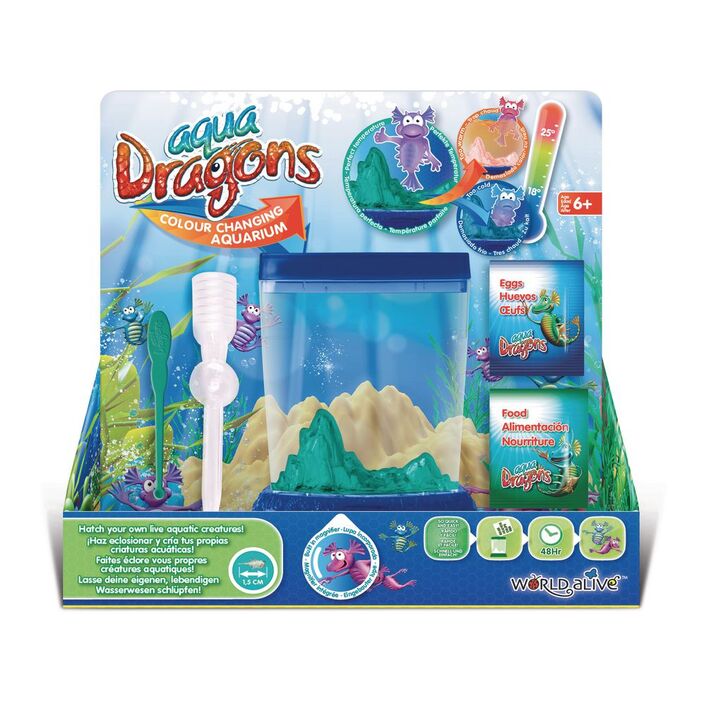 AQUA DRAGONS Color Changing Boxed Kit - Live Sea Monkeys Habitat & Educational Science Toy for Kids - Fun Home & Classroom Learning Activity