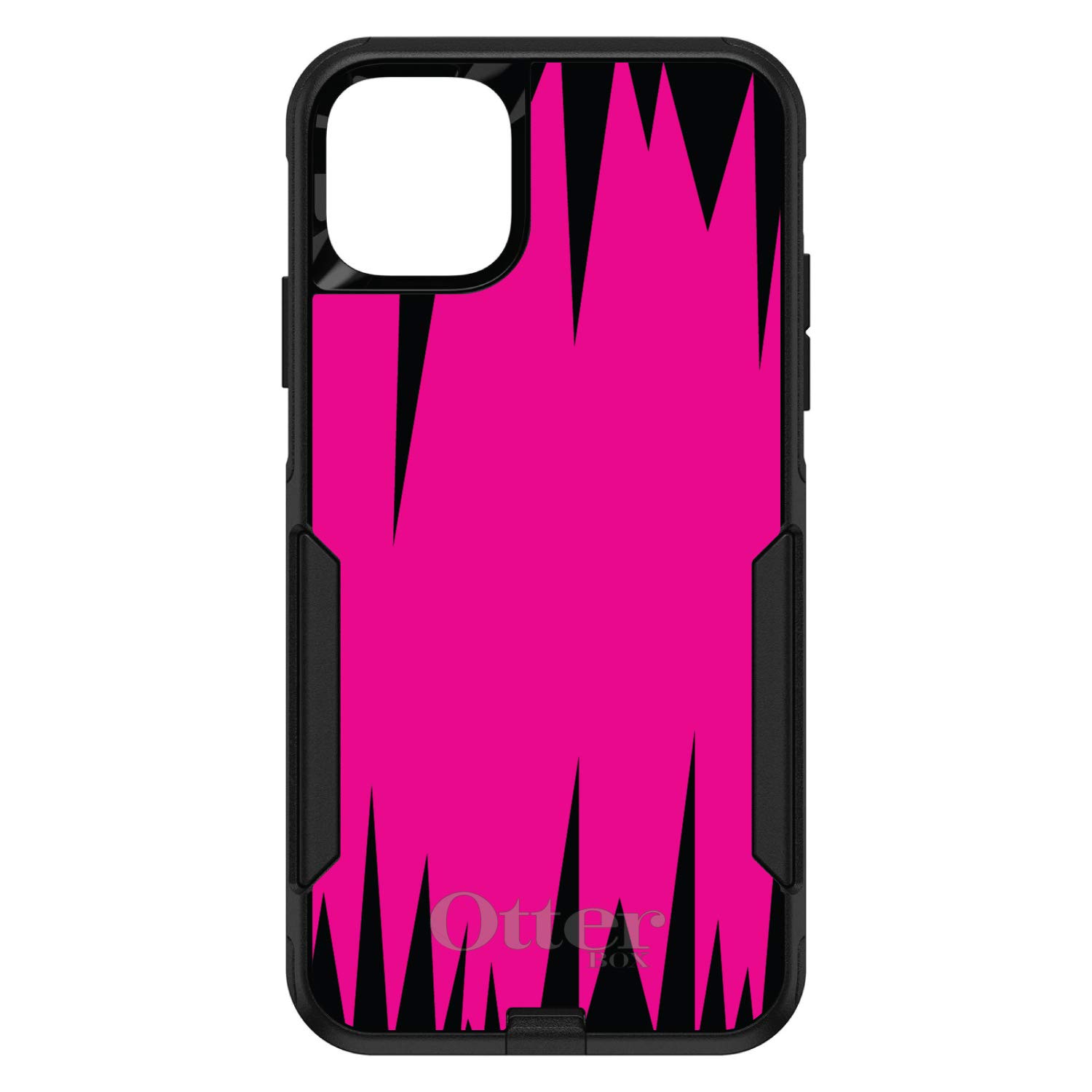 DistinctInk iPhone 12 Pro MAX Case (6.7 Inch) - Shockproof Protective Cover with Neon Pink & Black Spikes Design - Durable Replacement for OtterBox Commuter - Perfect for Outdoor Activities, Travel & Daily Use