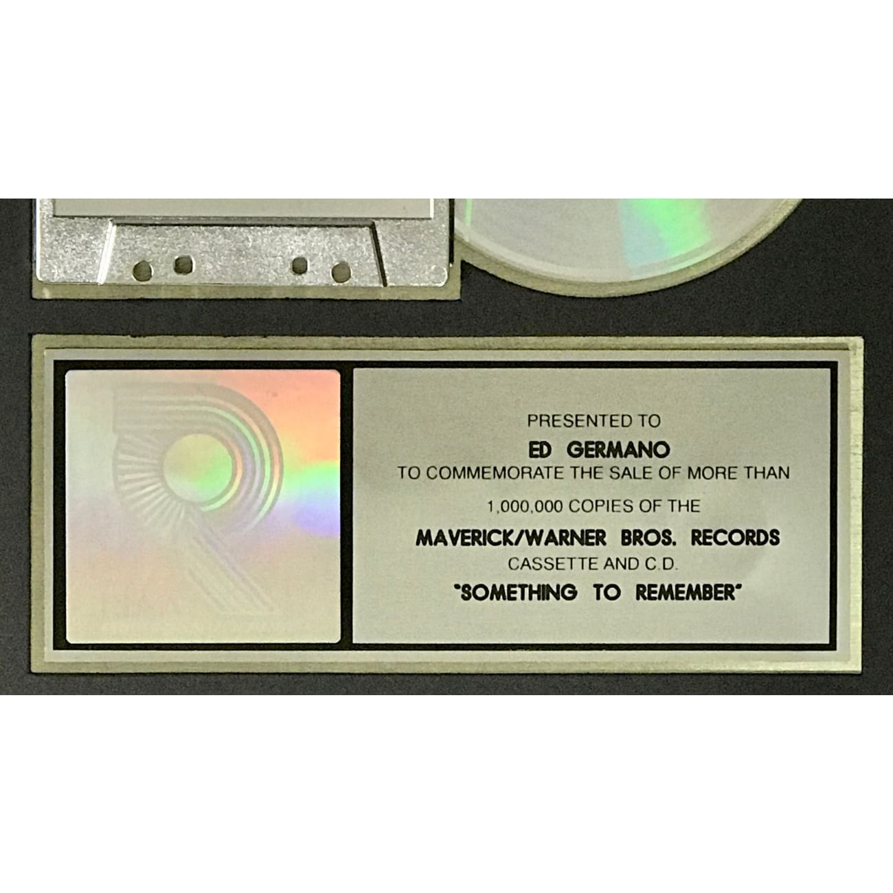 Madonna Something To Remember RIAA Platinum Album Award - Official Music Collectible for Fans & Display