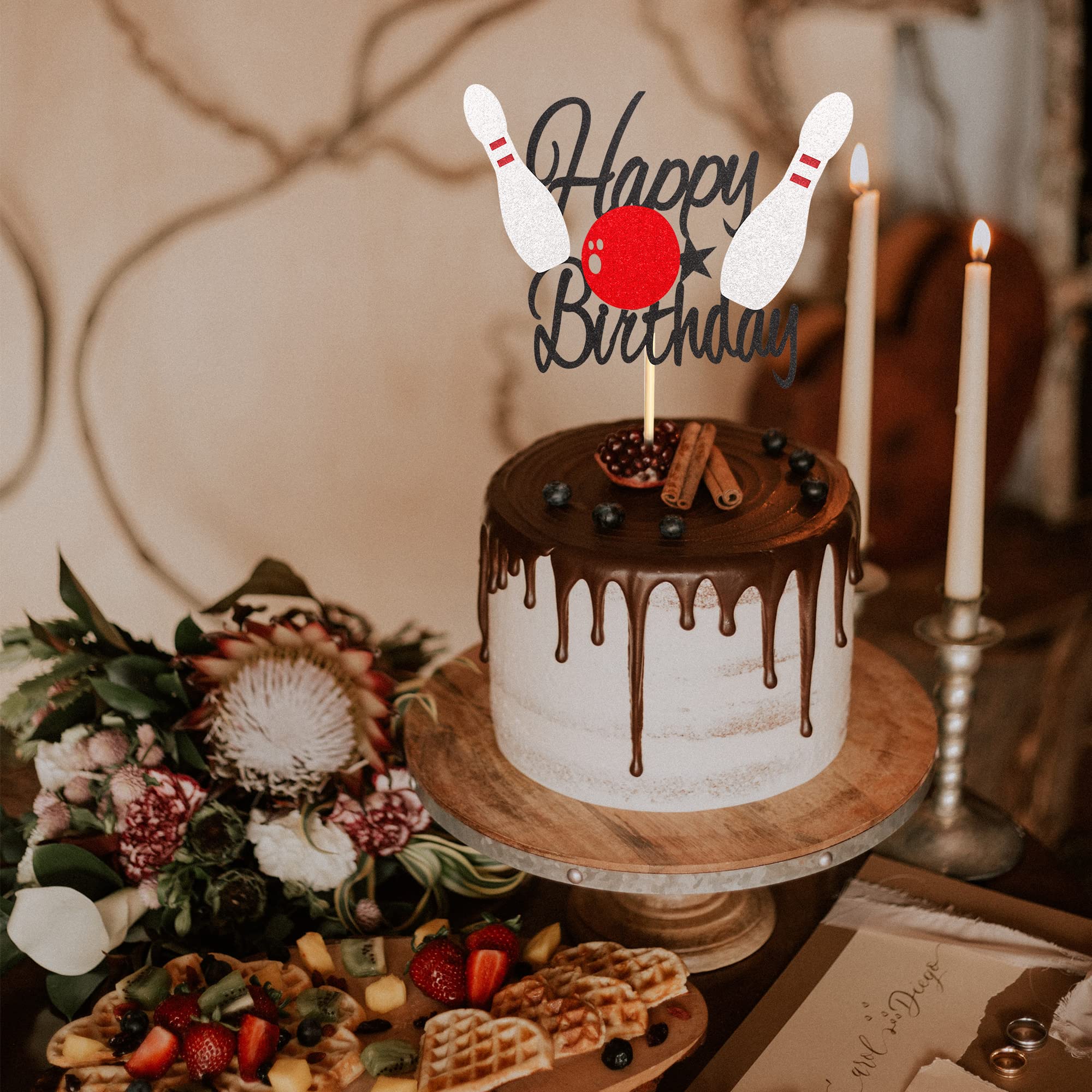 Bowling Ball Cake Topper - Bowling Birthday Party Decorations for Cakes, Baby Showers & Company Events | Perfect for Bowling Themed Celebrations & Sports Party Decor