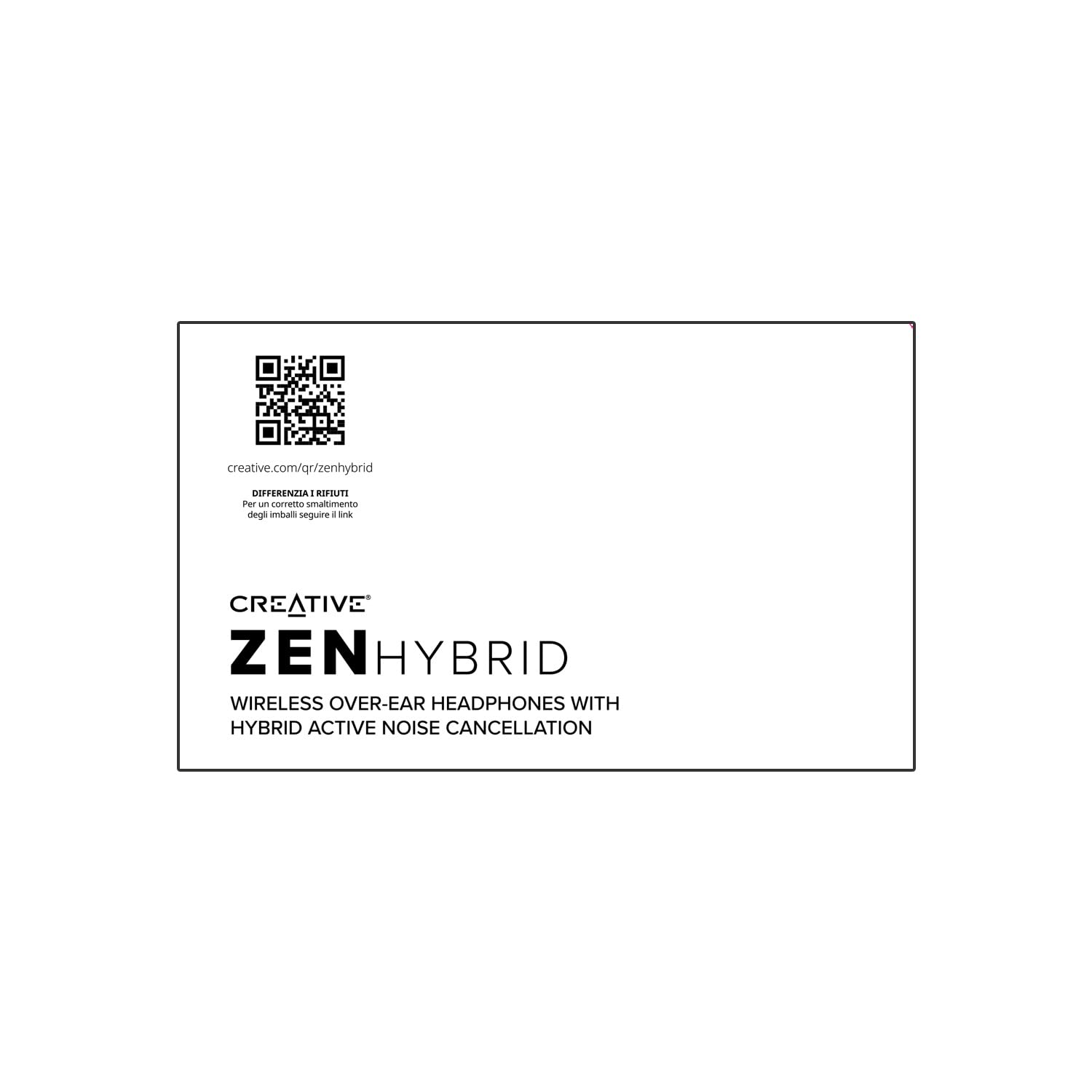 Creative Zen Hybrid Wireless Over-Ear Headphones with Hybrid Active Noise Cancellation & Ambient Mode - 27H Playtime (ANC On), Bluetooth 5.0, AAC, Built-in Mic - Perfect for Travel, Work & Music Lovers (Black)