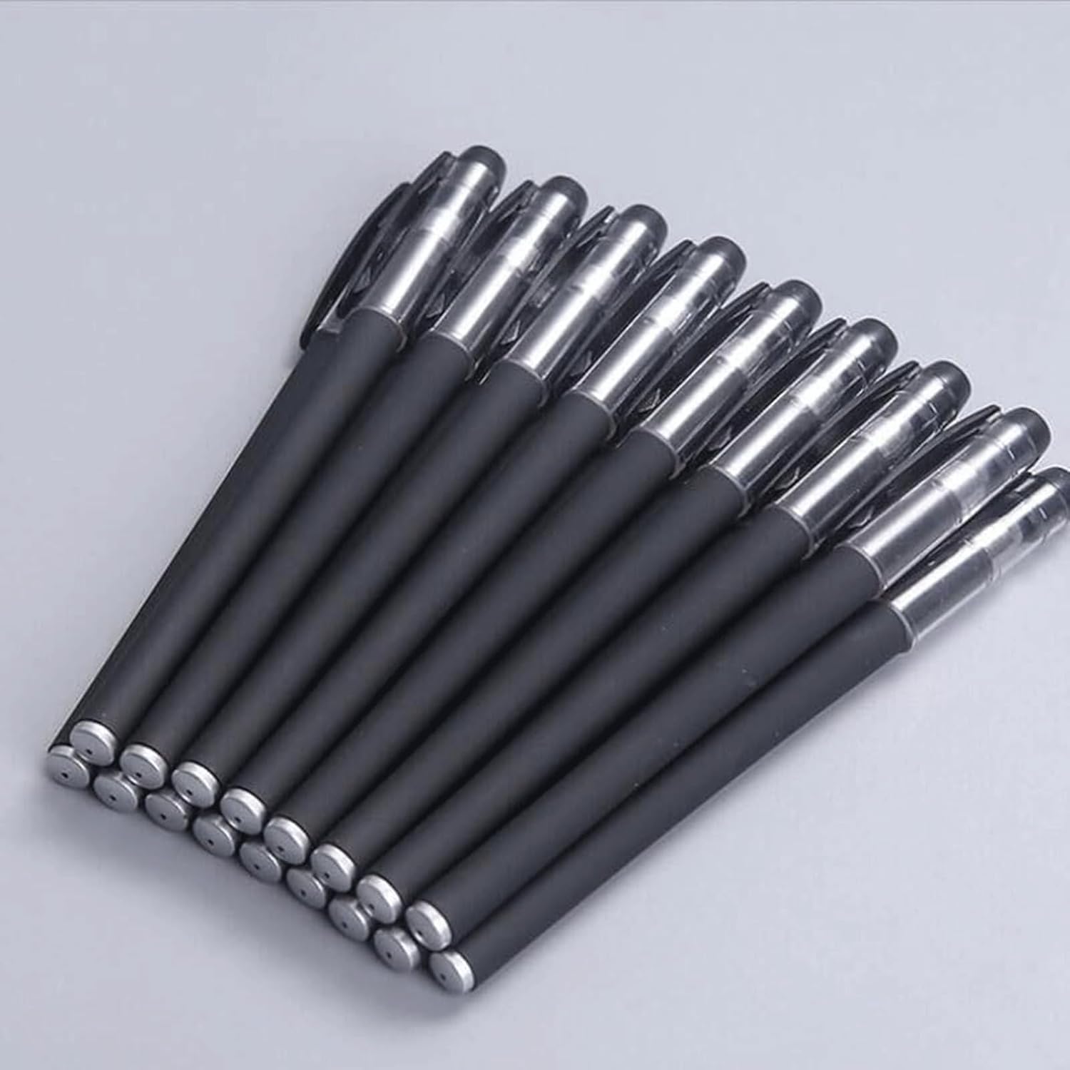 10-Pack Black Matte Gel Pens - 0.5mm Fine Point Ballpoint Pens with Quick-Drying Ink - Smooth Writing for Office, School & Art Projects - Perfect for Note Taking, Journaling & Creative Drawing