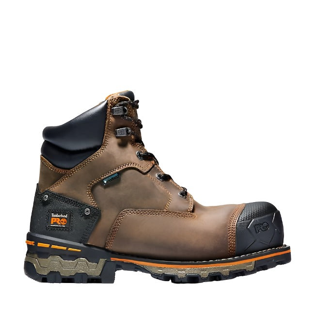 Men's Boondock 6 Composite Toe Waterproof Work Boots - Steel Toe Safety Shoes for Construction, Warehouse & Outdoor Work - Durable & Comfortable Work Boots for Men