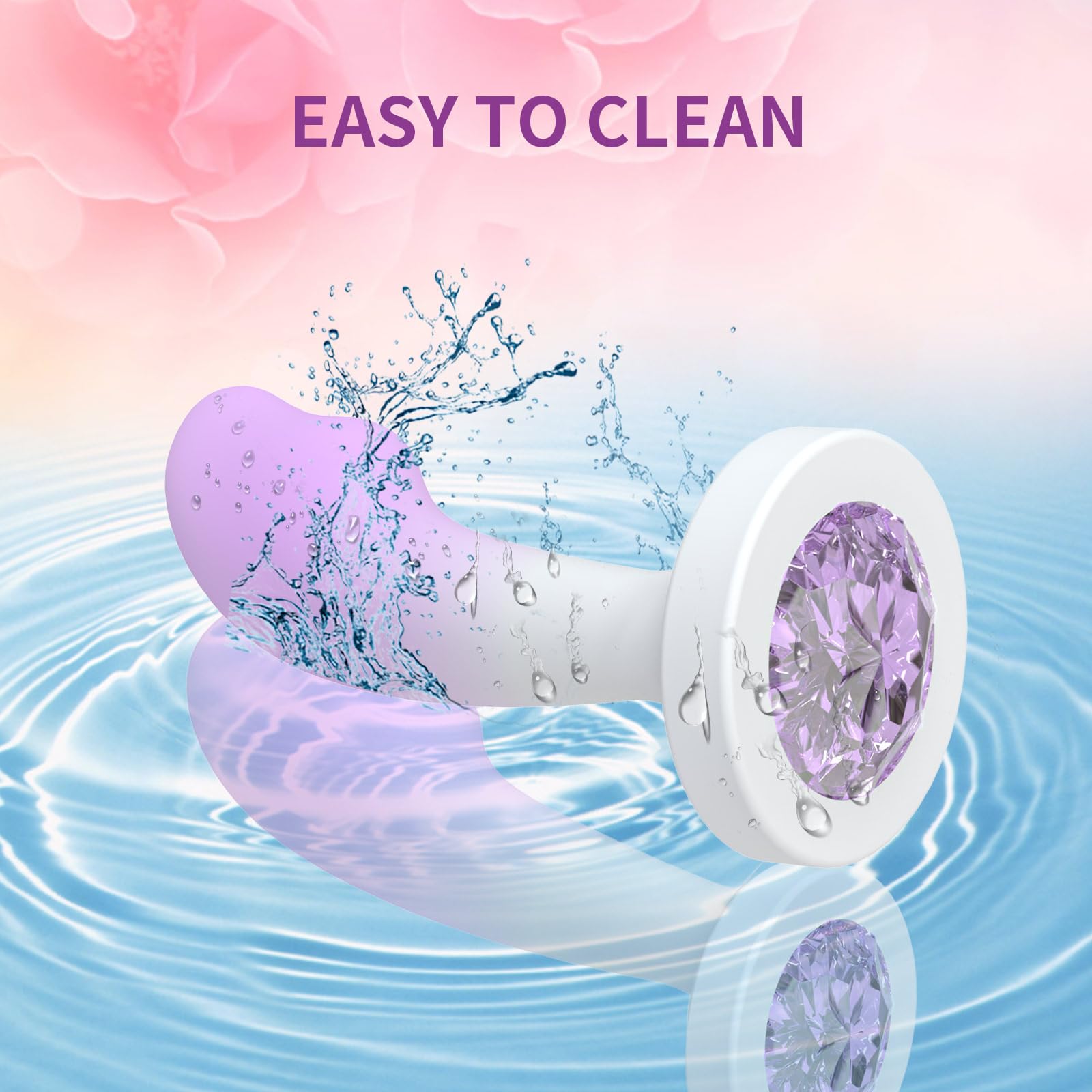 Premium 3-Piece Silicone Anal Training Kit with Jewelry Base - Beginner-Friendly Butt Plugs for G-Spot Stimulation | Couples Adult Sex Toys & Games (Purple) | Perfect for Solo Play, Partner Exploration & Spicing Up Intimate Moments