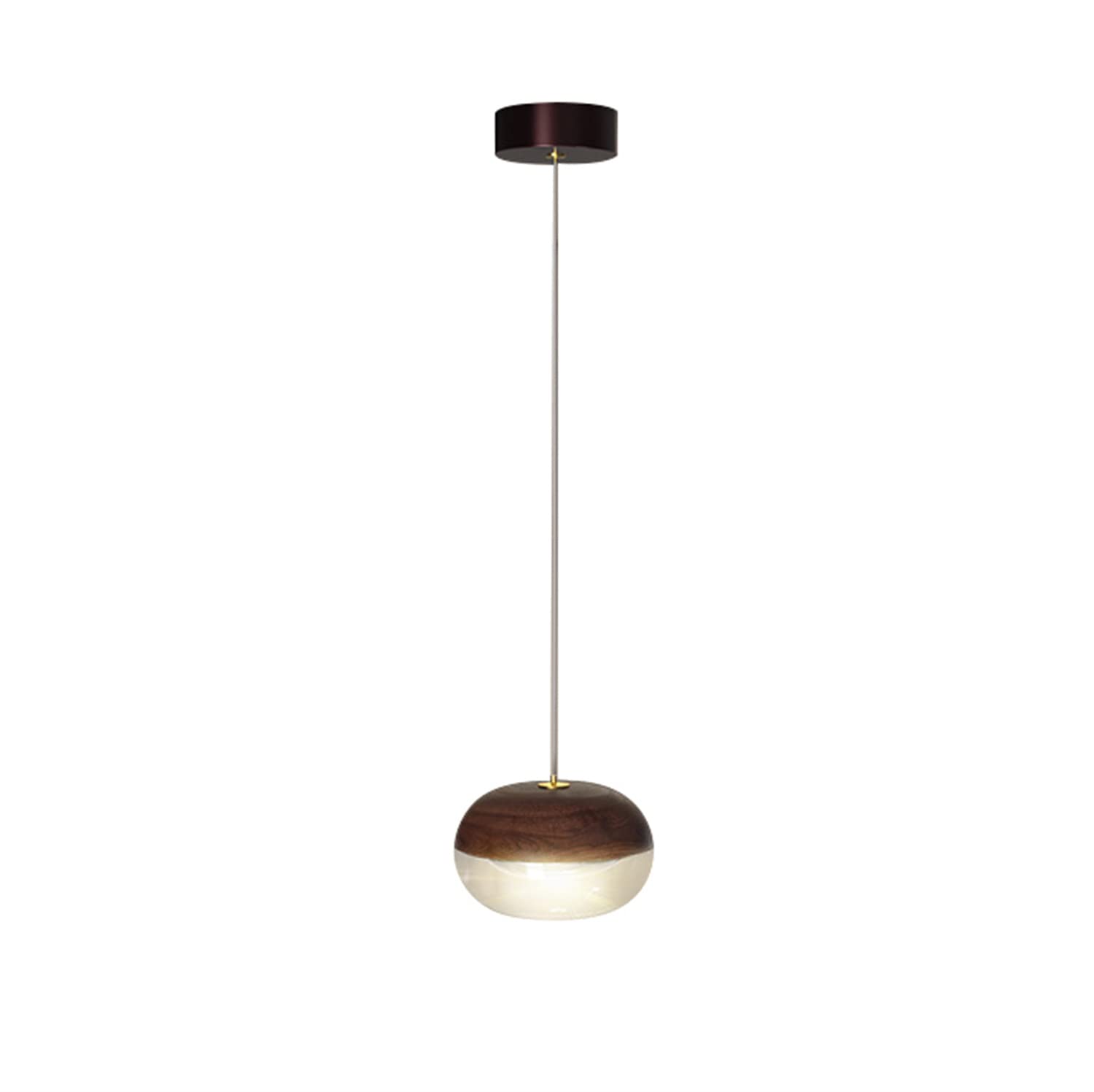 Wood Linear Pendant Light - Modern LED Dimmable Chandelier for Kitchen Island, Dining Room & Living Room | Walnut Finish Ceiling Hanging Light | Perfect for Home Decor, Restaurant Lighting & Office Spaces