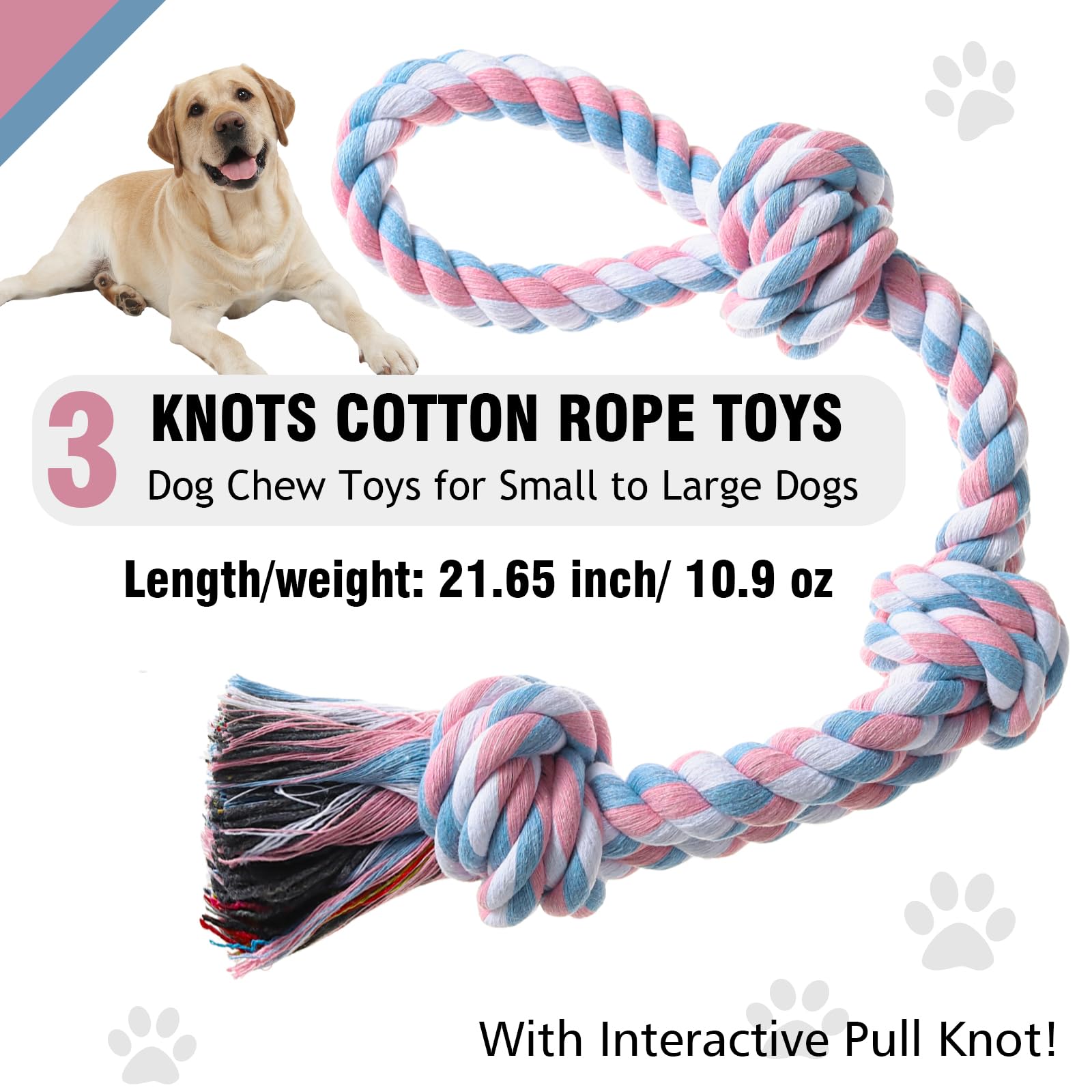 Indestructible Dog Rope Toys for Aggressive Chewers - Tough Puppy Chew Toys for Teething, Boredom & Dental Cleaning - Durable Tug of War Toy for Small to Large Breed Dogs | Perfect for Playtime, Training & Teeth Cleaning at Home or Outdoors