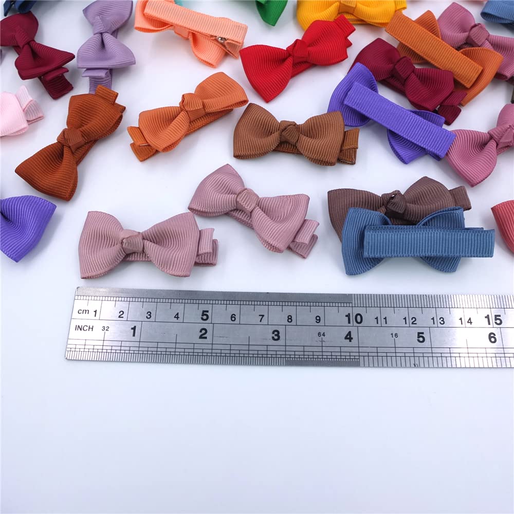 Baily Baby Hair Clips - 24PCS Tiny Alligator Hair Bows for Toddler Girls (2 Inch Mini Clips) - Gentle Hair Pins for Fine Hair & Bangs - Perfect for Daily Wear, Parties & Photo Shoots