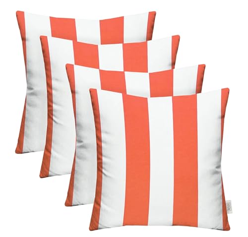 Coral & White Stripe