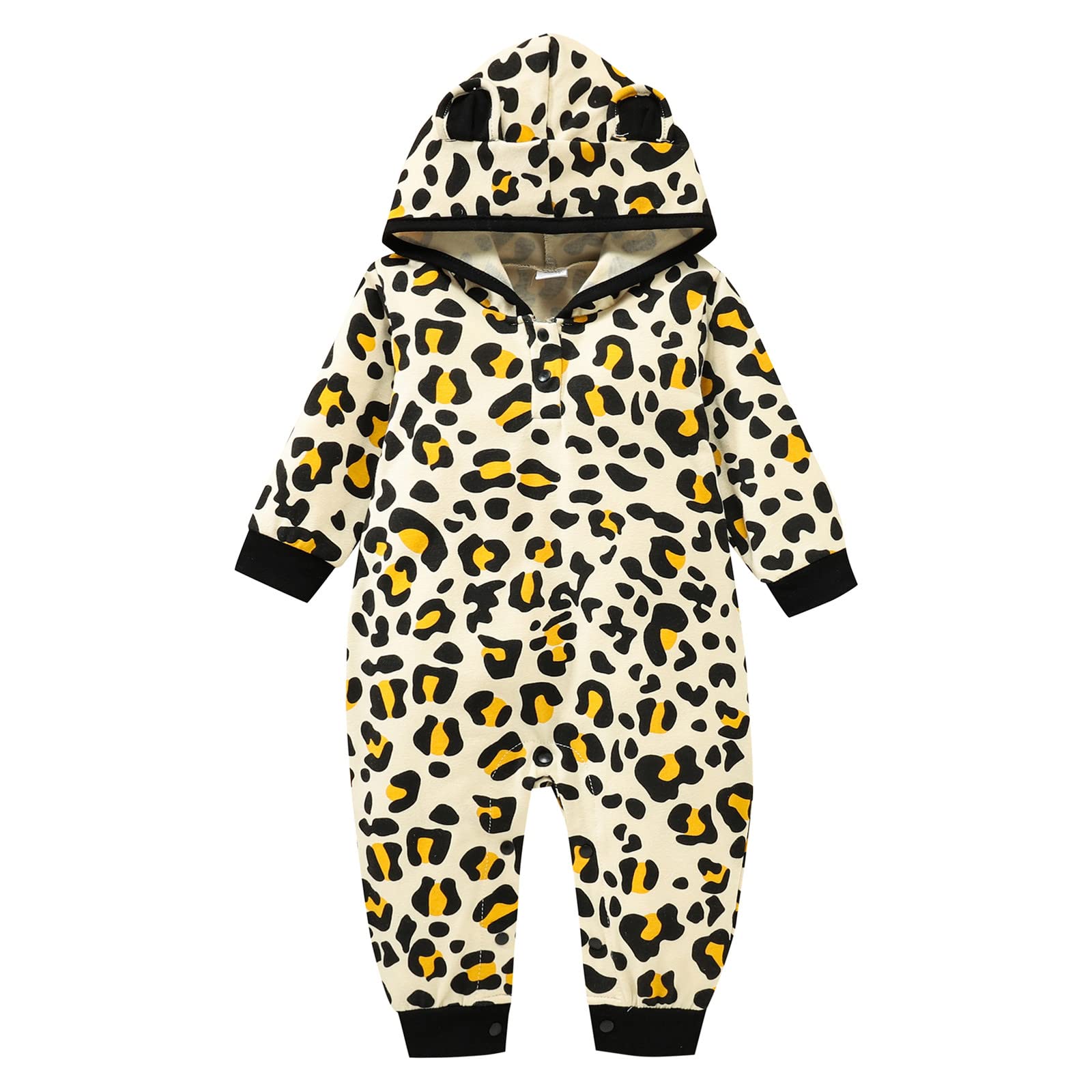 Baby Girls Boys Floral Cotton Hooded Romper - Autumn Long Sleeve Jumpsuit for Newborns | Playtime & Photo Shoots
