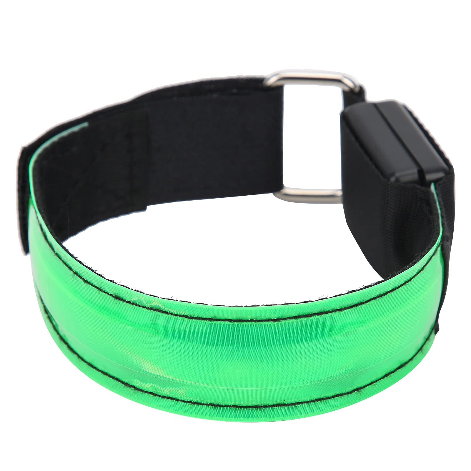 LED Armband Light Up Bracelets - Glow in The Dark Slap Bracelets for Night Running, Cycling & Outdoor Sports - Reflective Safety Wristbands for Jogging, Walking, Hiking & Rave Parties (Green)