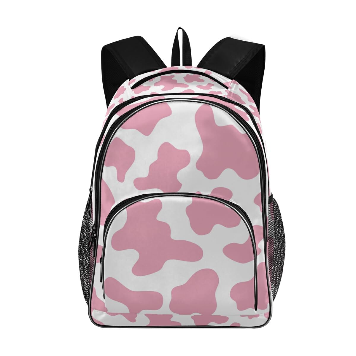 Women's Pink Cow Print Camouflage Backpack - Stylish School Bag, Travel Daypack & Casual Rucksack for Teen Girls & Students | Perfect for School, College, Travel & Everyday Use